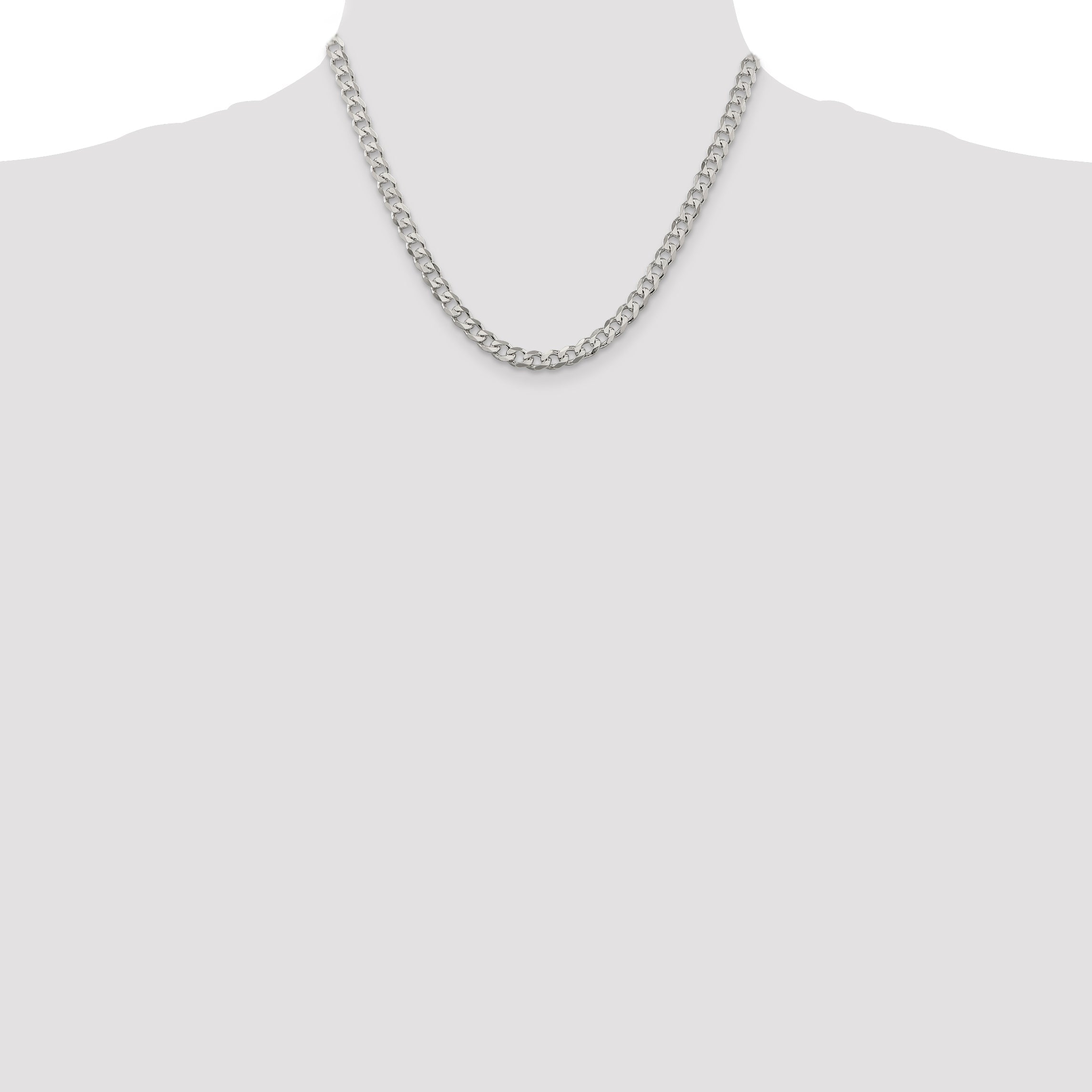 18 Inch Sterling Silver 5.7mm Curb Chain Necklace