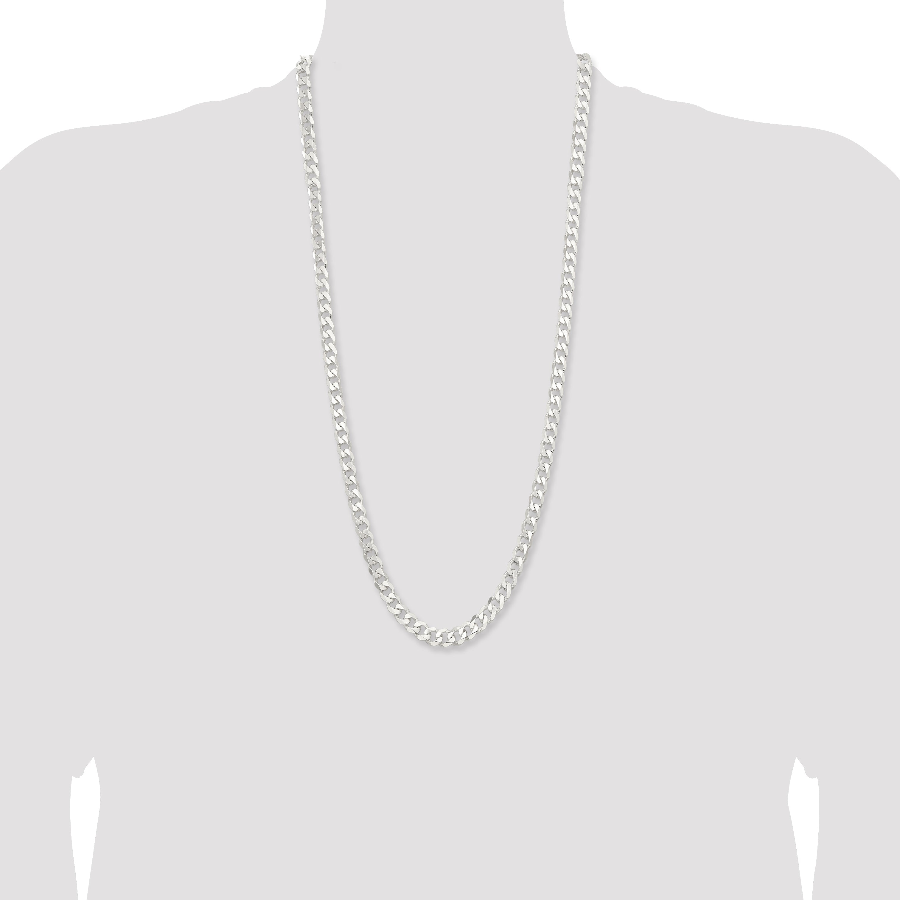 30 Inch Sterling Silver 7.5mm Curb Chain Necklace