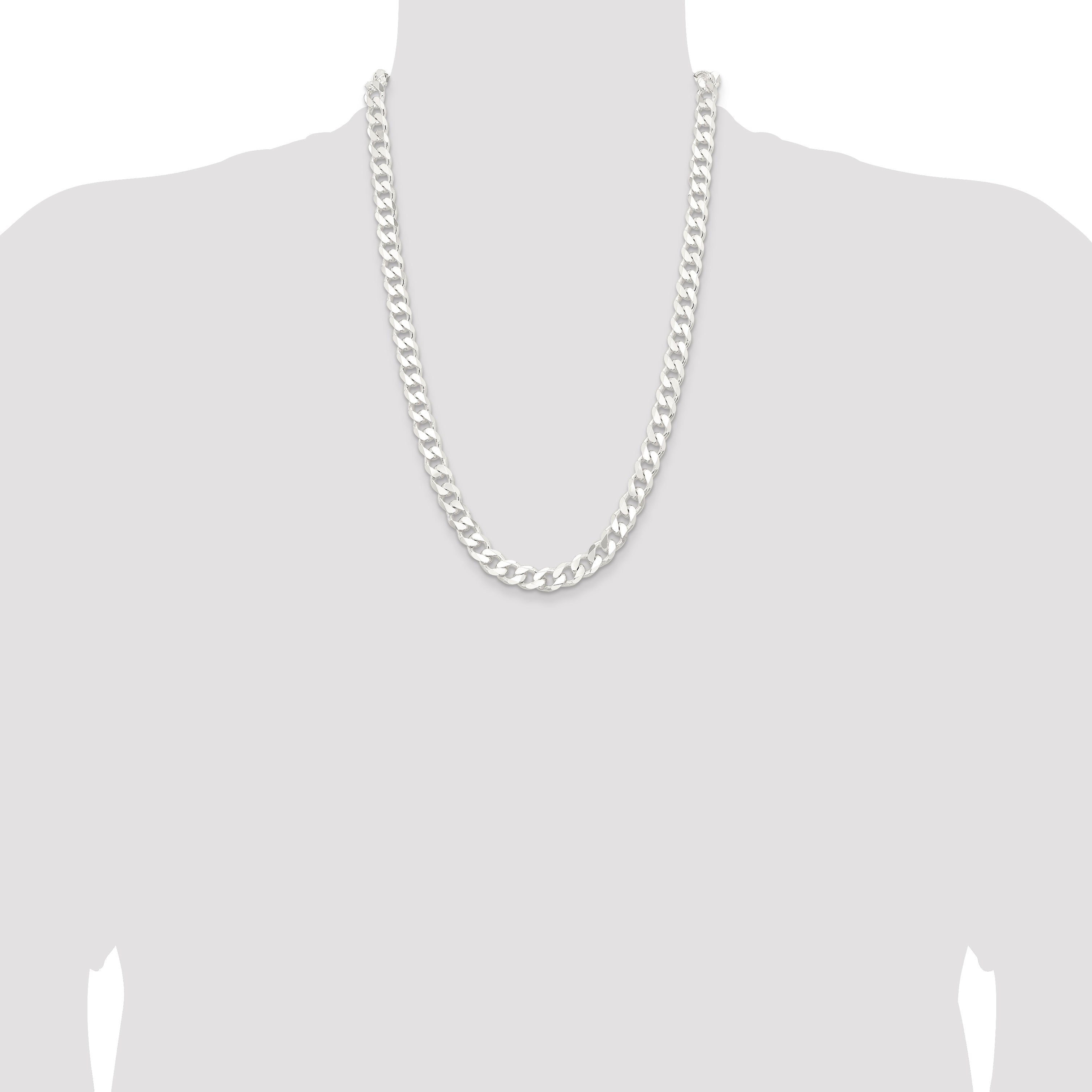 24 Inch Sterling Silver 9.3mm Curb Chain Necklace
