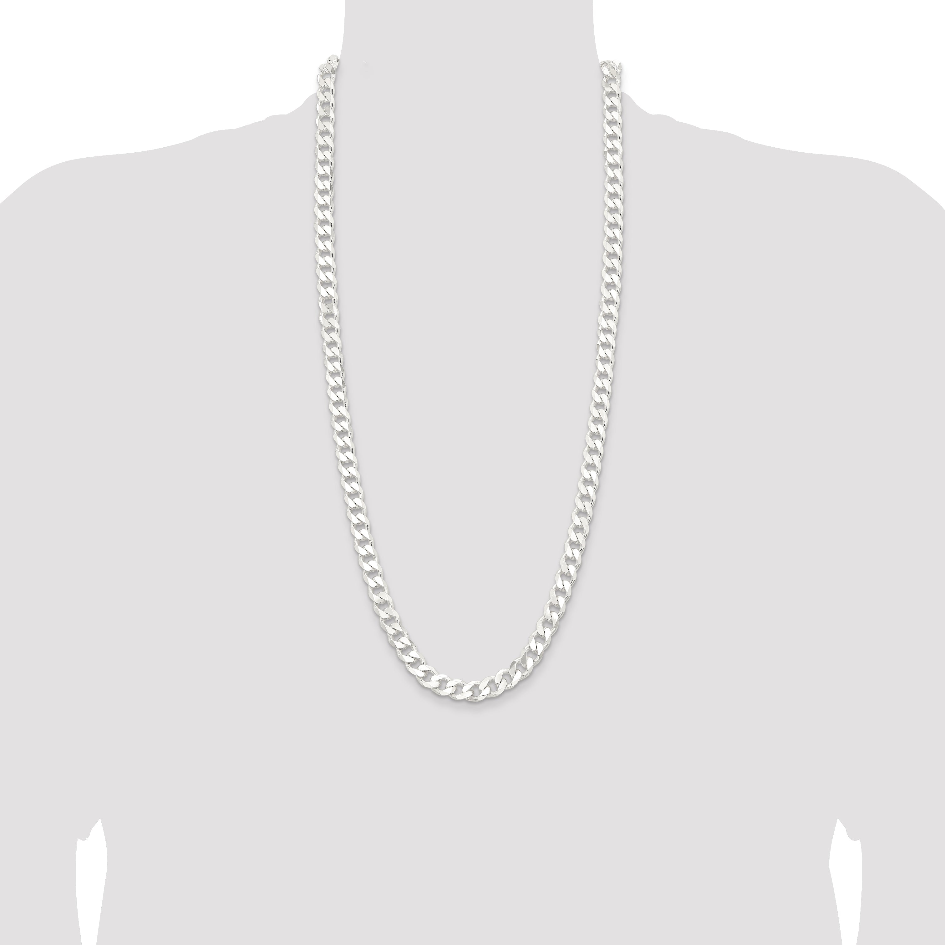 30 Inch Sterling Silver 9.3mm Curb Chain Necklace