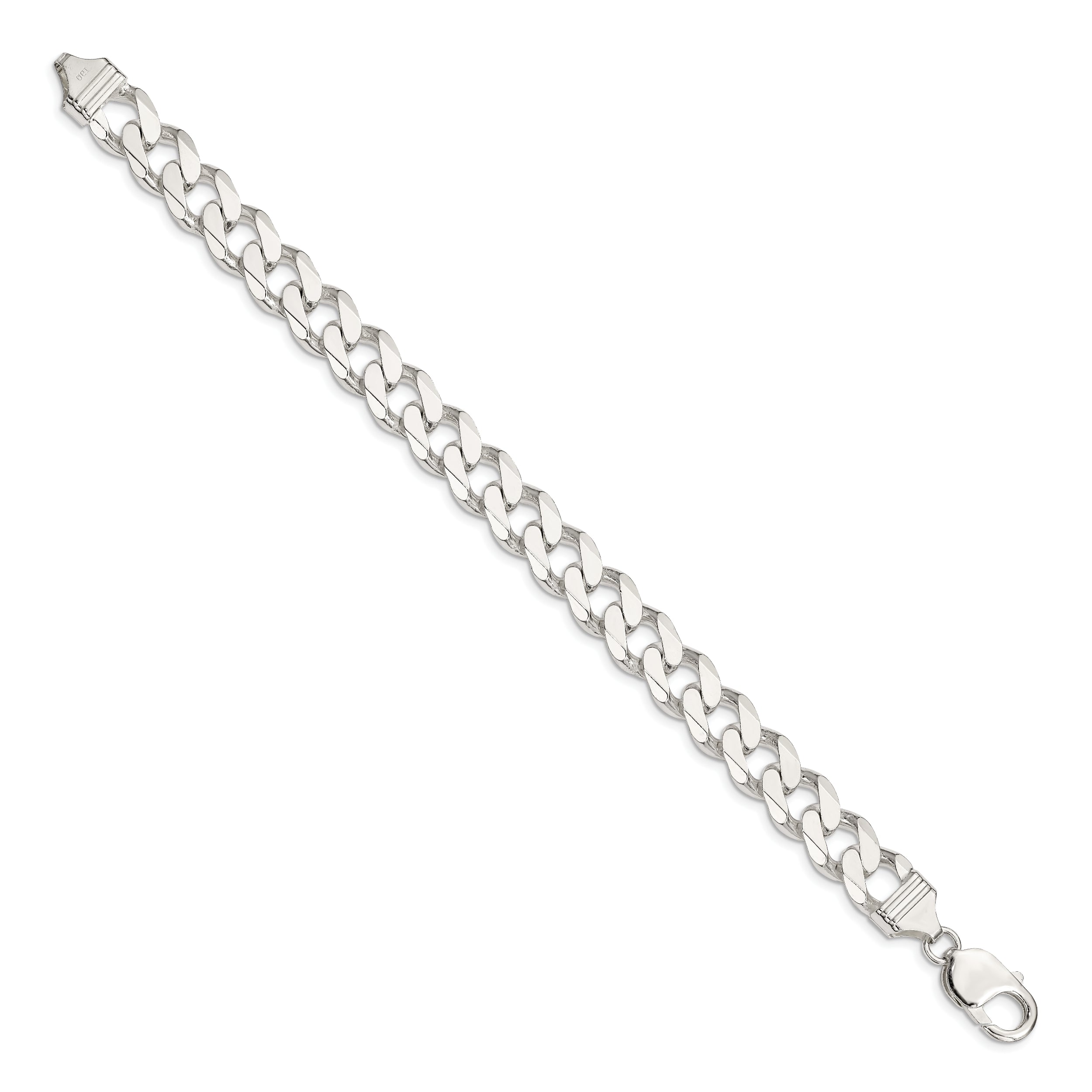 9 Inch Sterling Silver 11mm Curb Chain Bracelet