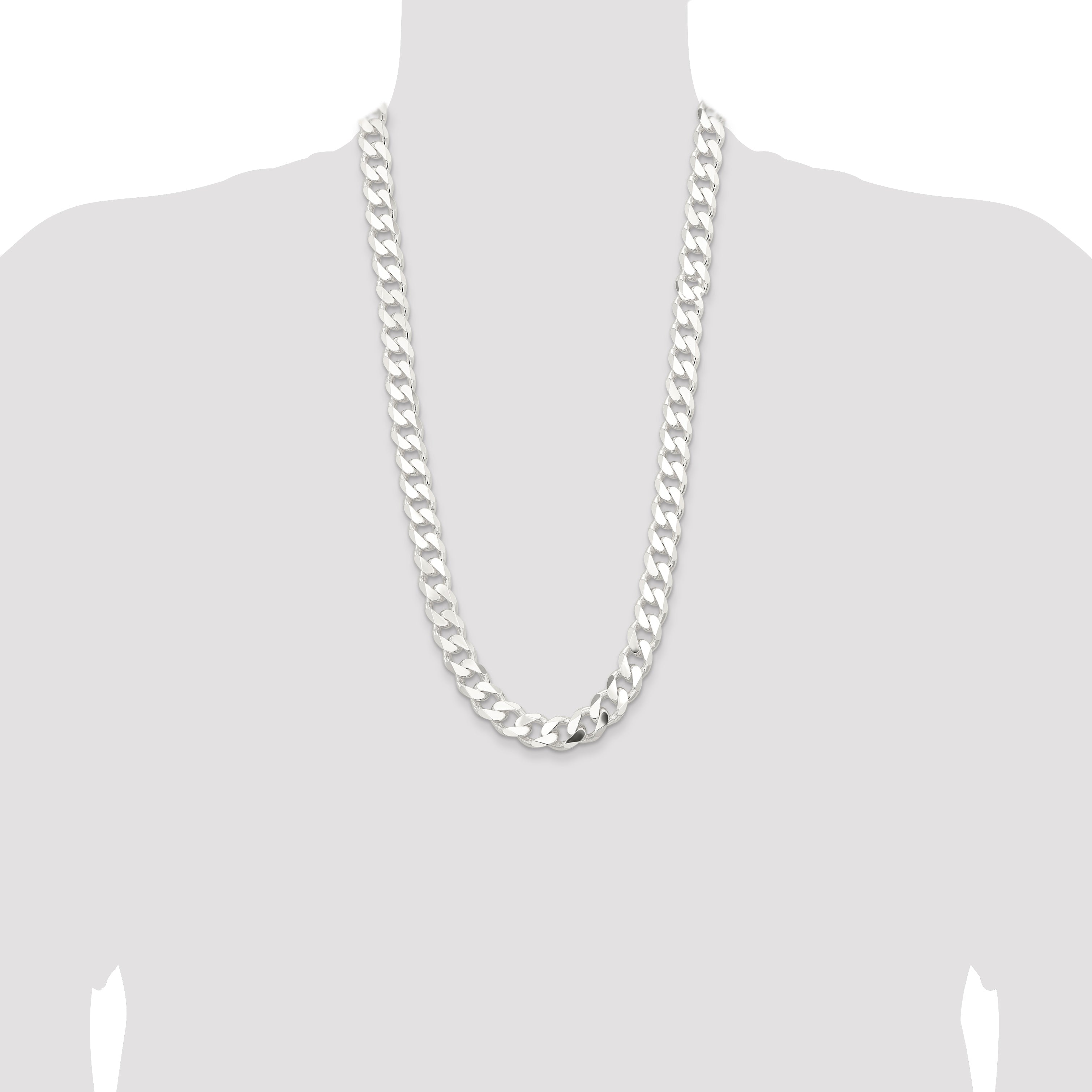 28 Inch Sterling Silver 13mm Curb Chain Necklace