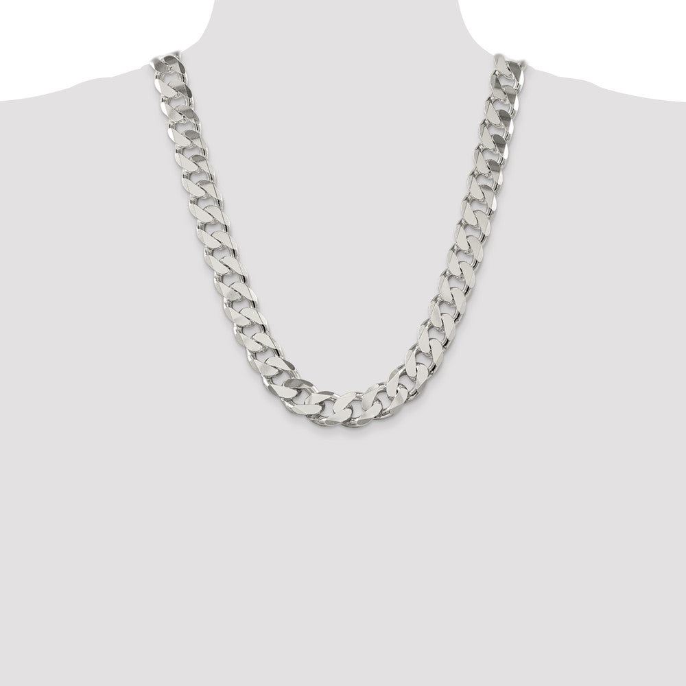 24 Inch Sterling Silver 16.25mm Curb Chain Necklace