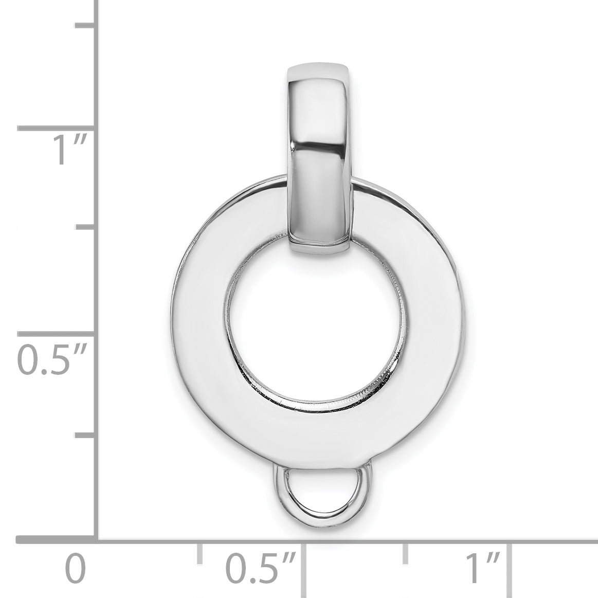 Sterling Silver Amore La Vita Rhodium-Plated Polished Open Circle Charm Holder Pendant