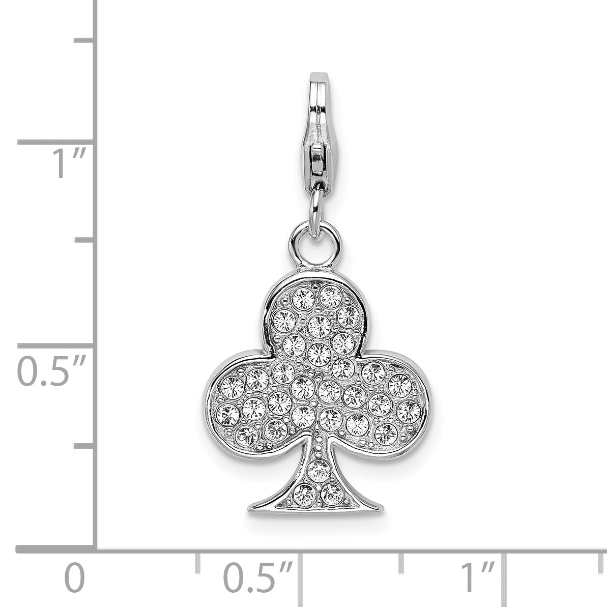 Sterling Silver Ss Rh Enameled 3-D Club W/Lobster Clasp Charm