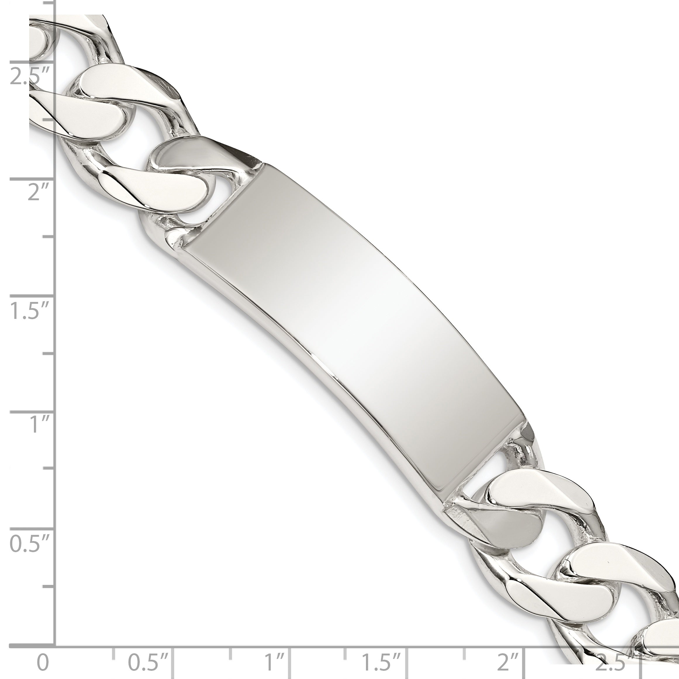 8.5 Inch Sterling Silver Curb Link Id Bracelet