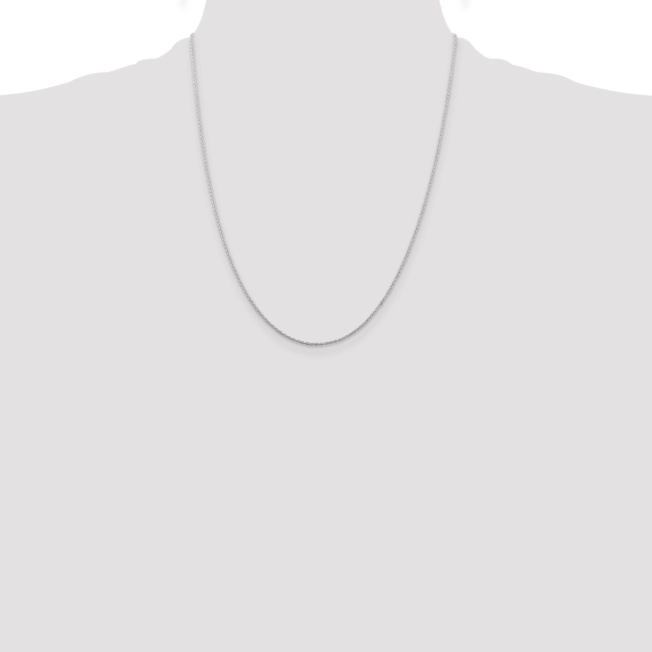 22 Inch Sterling Silver Rhodium-Plated 1mm Cable Chain W/4In Ext.