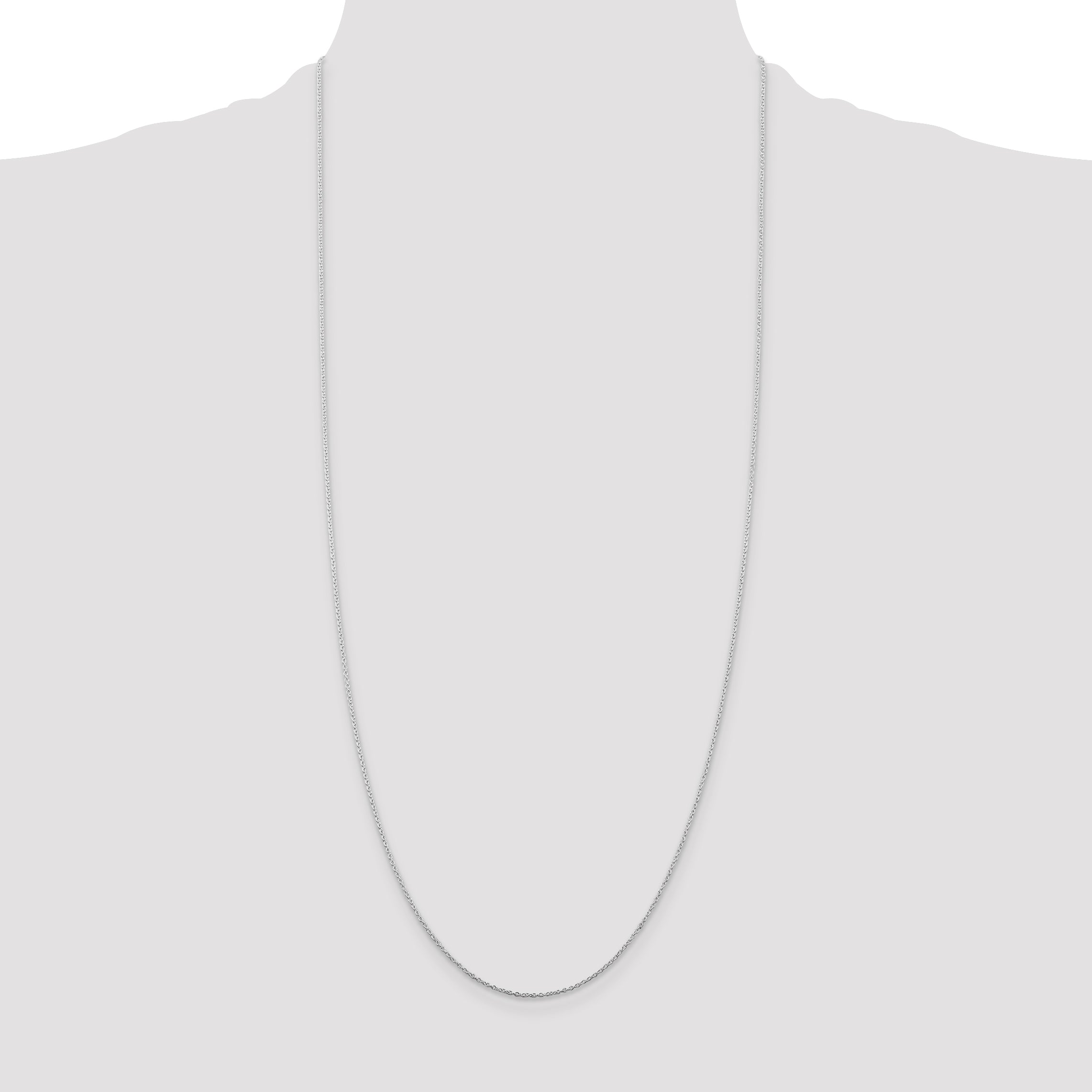 30 Inch Sterling Silver Rhodium-Plated 1mm Cable Chain Necklace