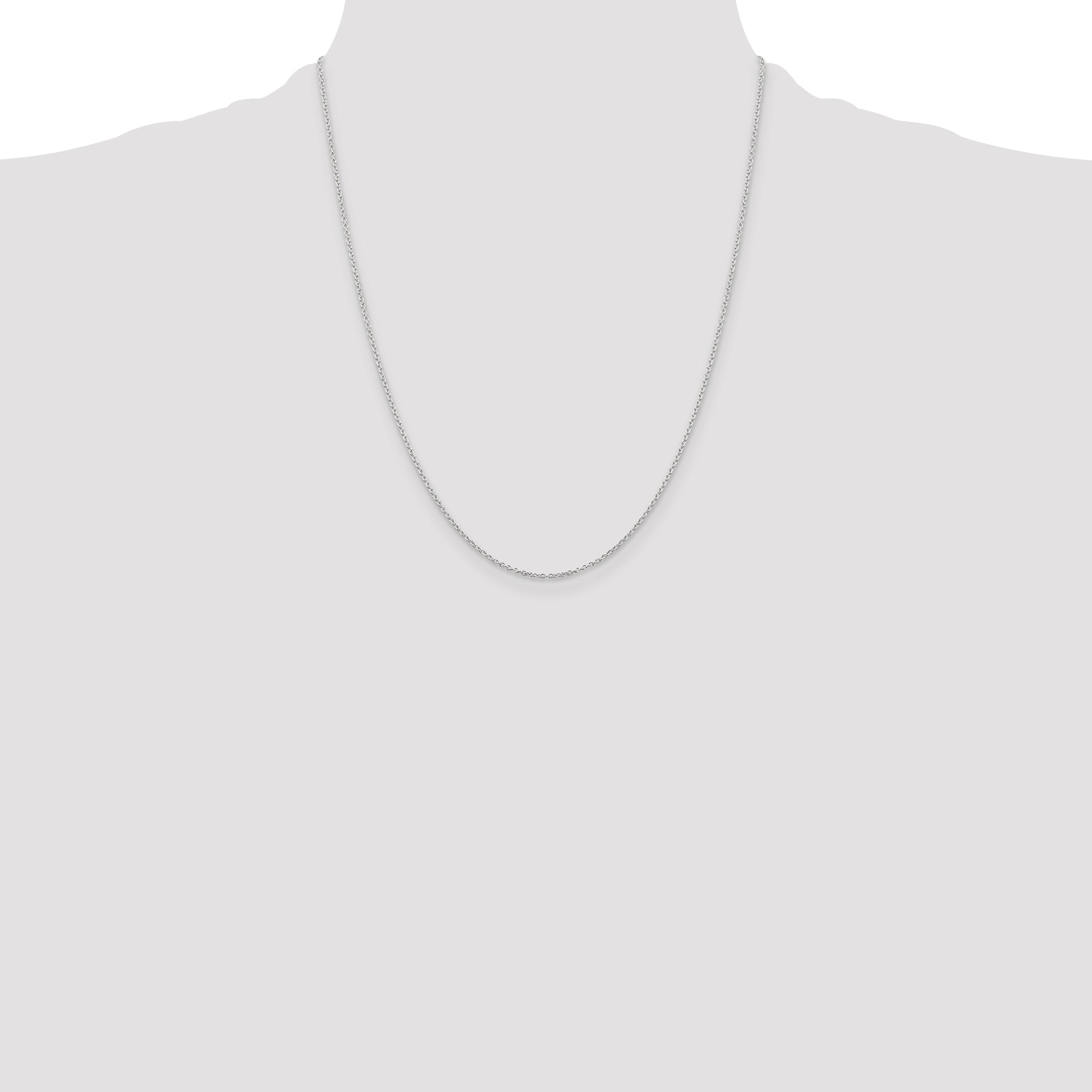 22 Inch Sterling Silver Rhodium-Plated 1.25mm Cable Chain With A 4 Extention