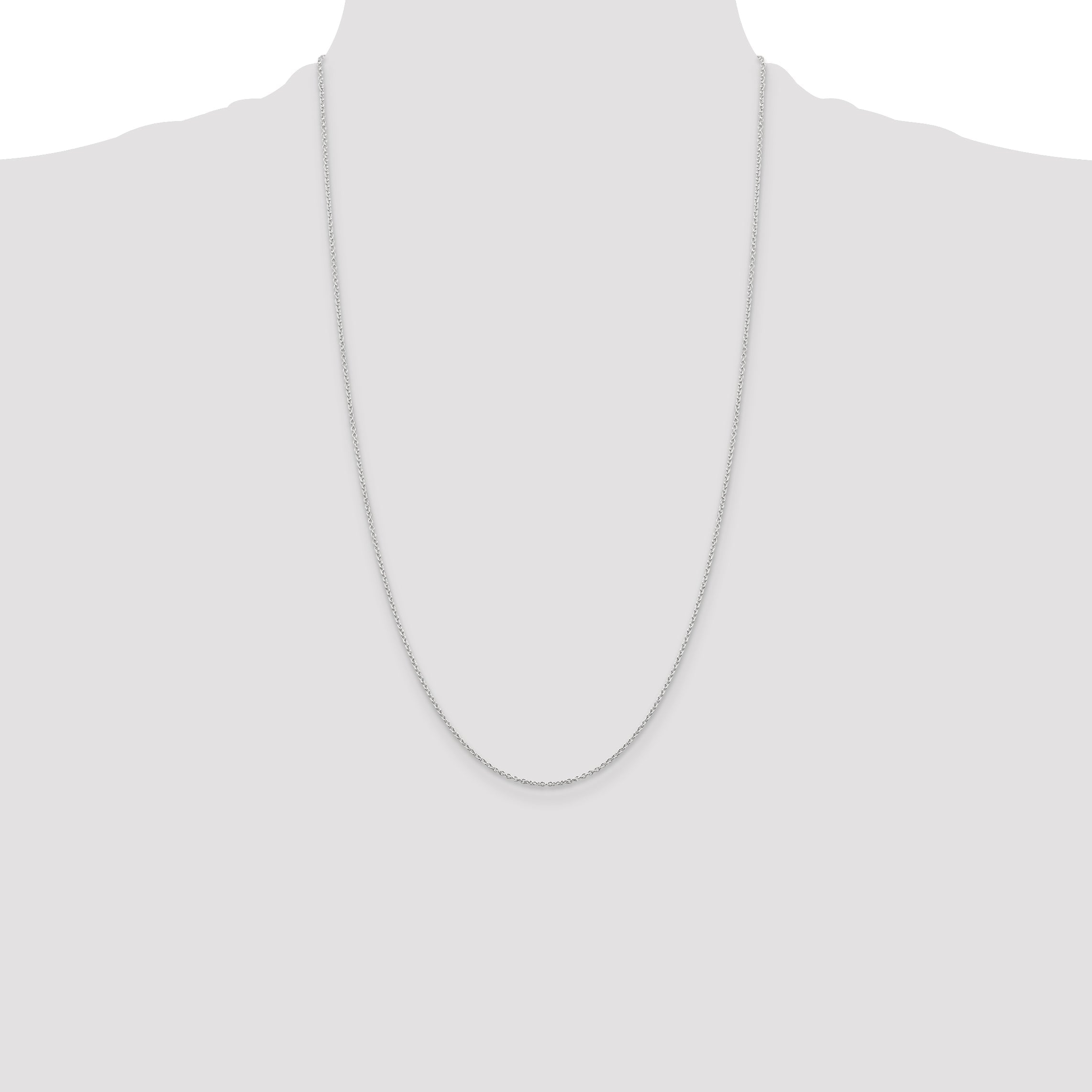 26 Inch Sterling Silver Rhodium-Plated 1.25mm Cable Chain Necklace