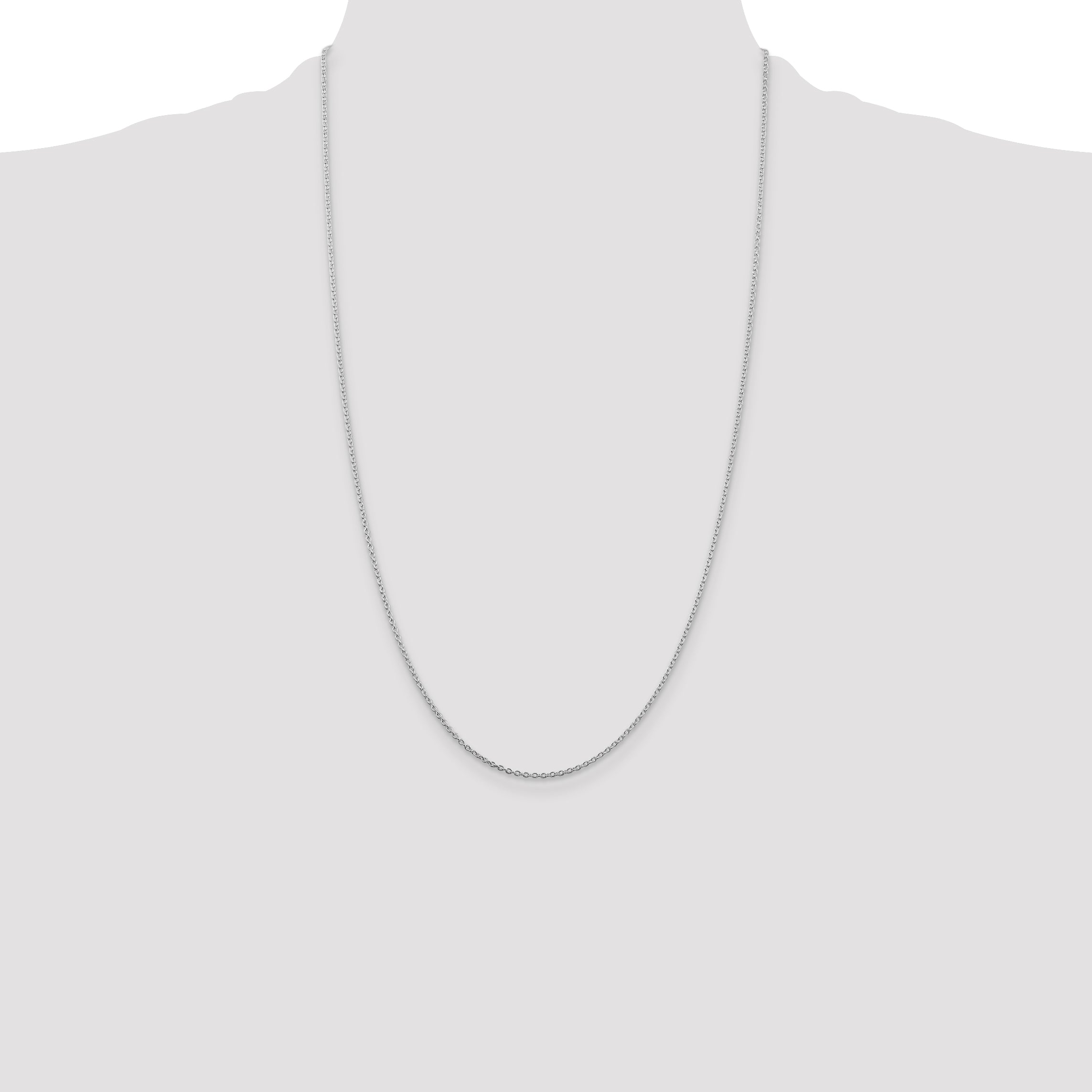 26 Inch Sterling Silver Rhodium-Plated 1.5mm Cable Chain Necklace