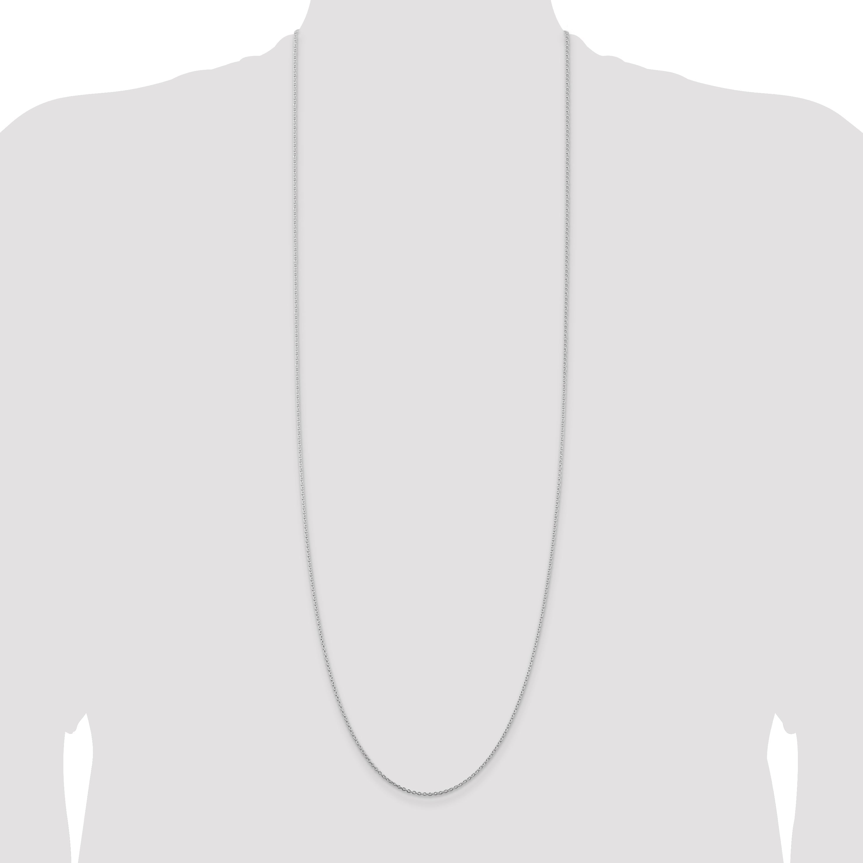 36 Inch Sterling Silver Rhodium-Plated 1.5mm Cable Chain Necklace