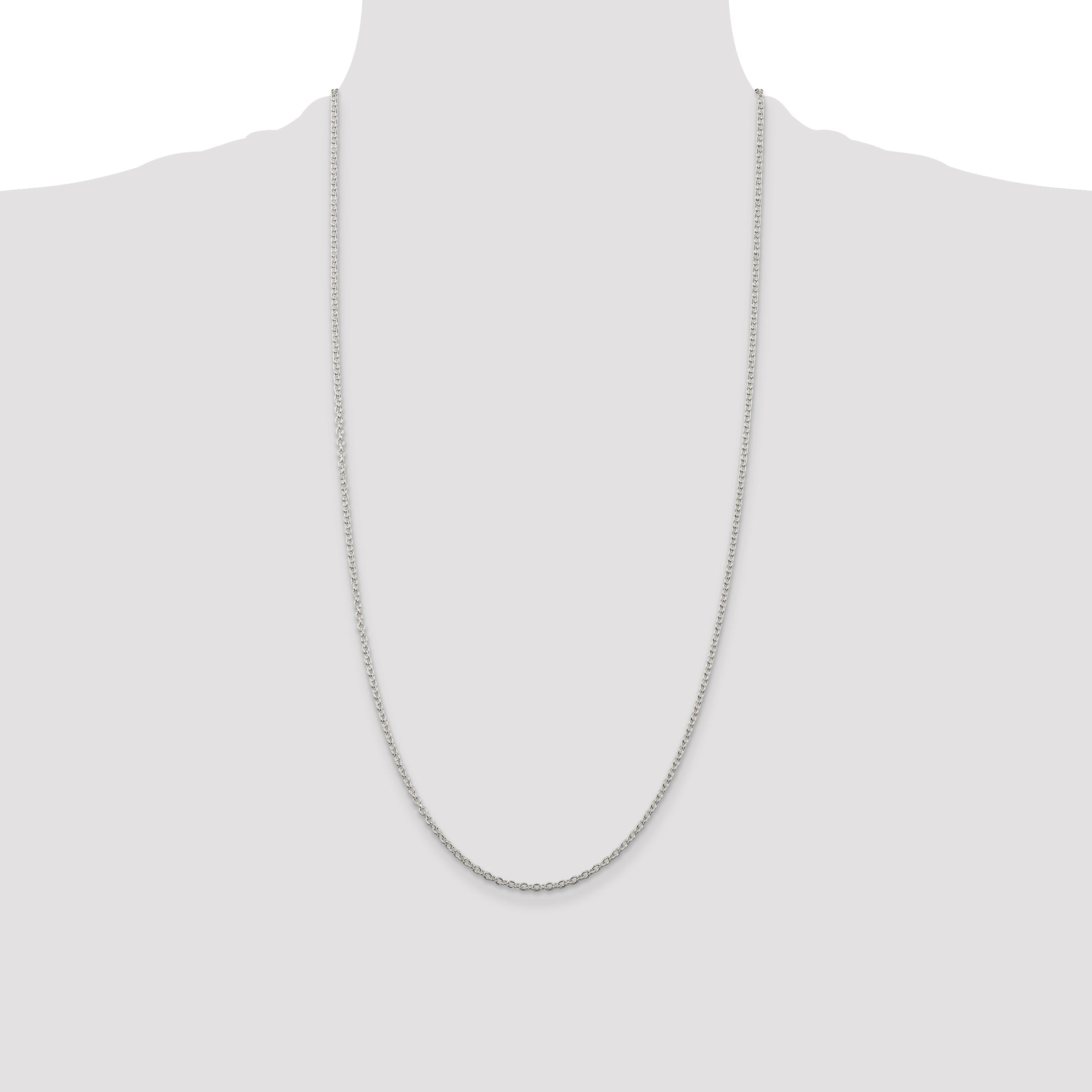 28 Inch Sterling Silver 2.25mm Cable Chain Necklace