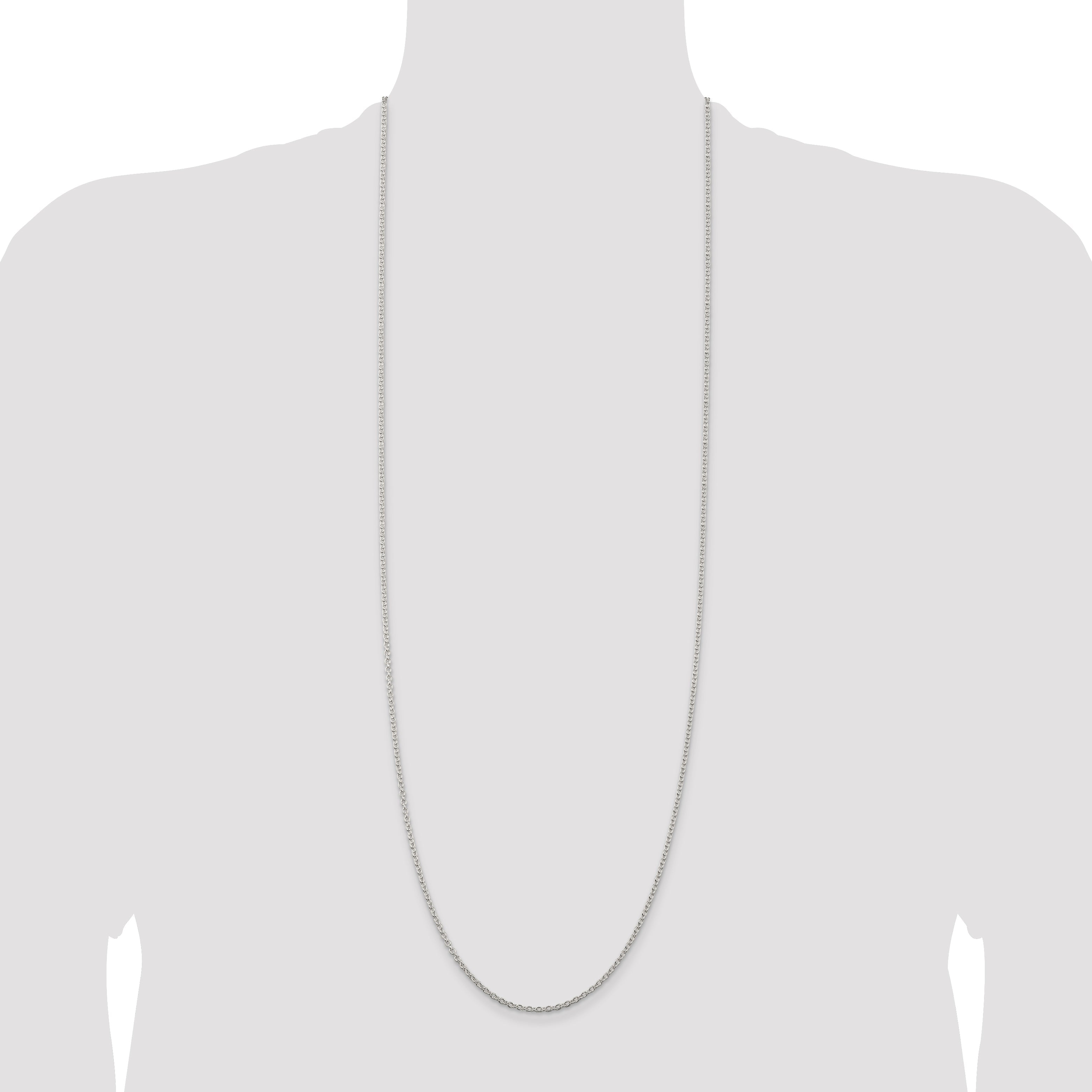 36 Inch Sterling Silver 2.25mm Cable Chain Necklace