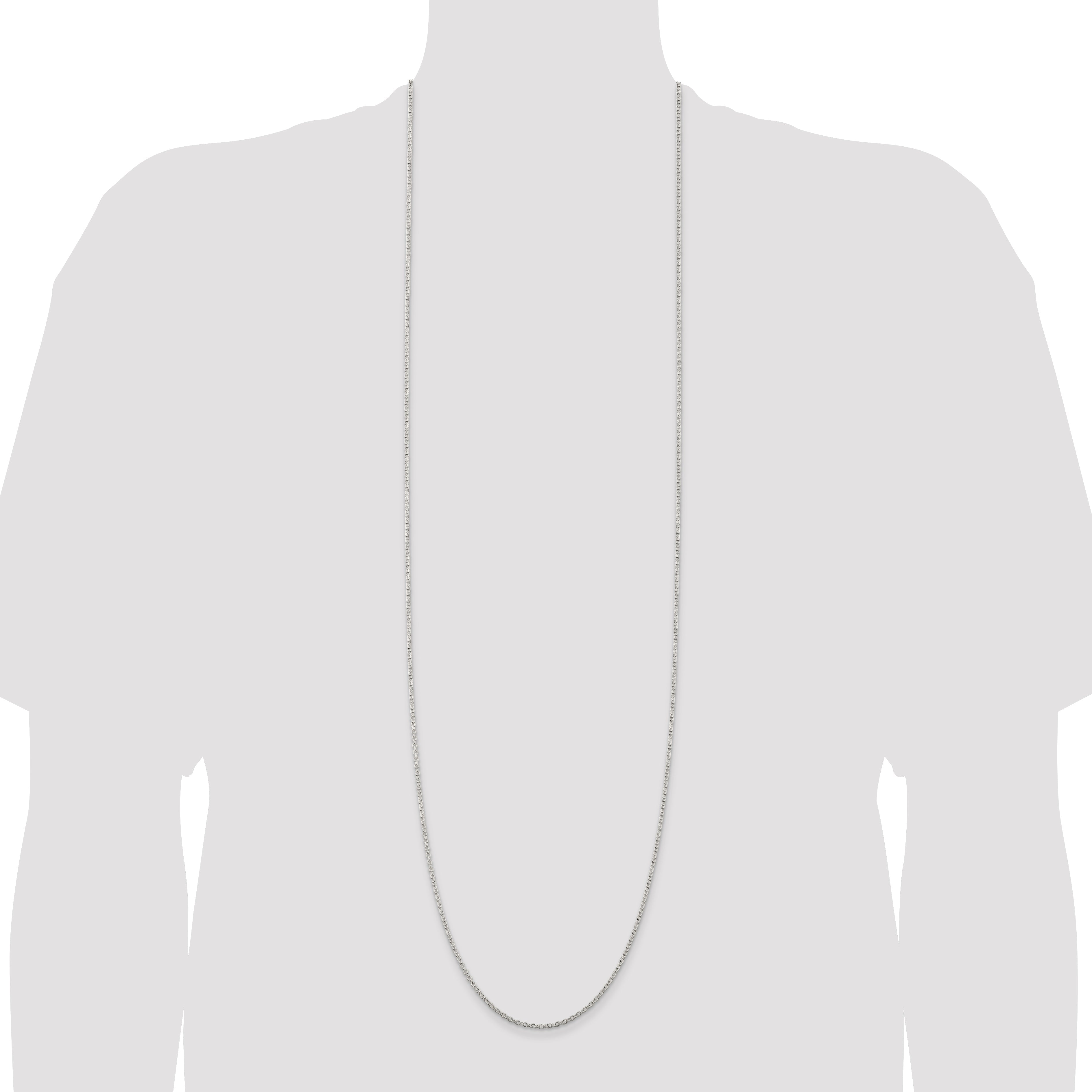 42 Inch Sterling Silver 2.25mm Cable Chain Necklace