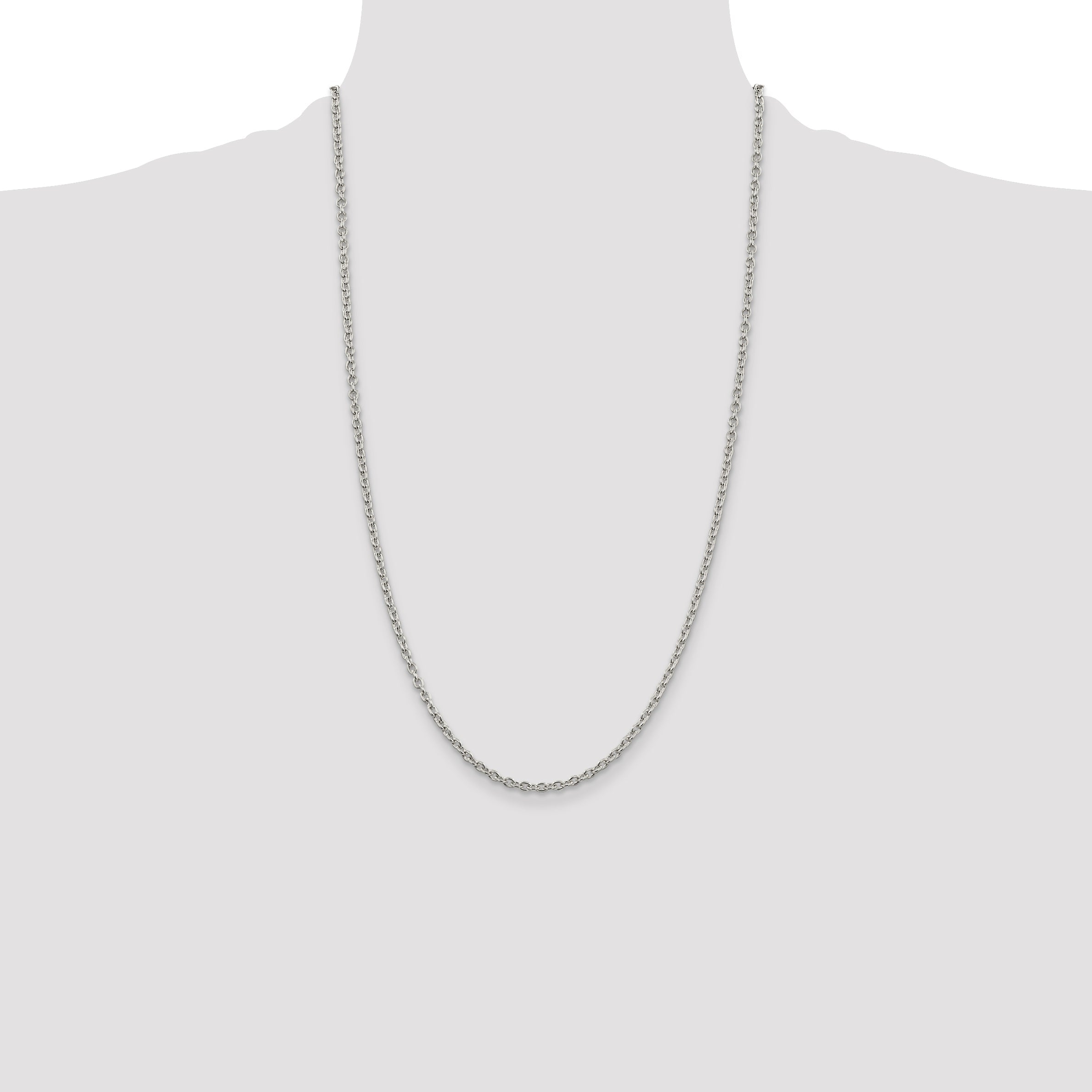 26 Inch Sterling Silver 2.75mm Cable Chain Necklace