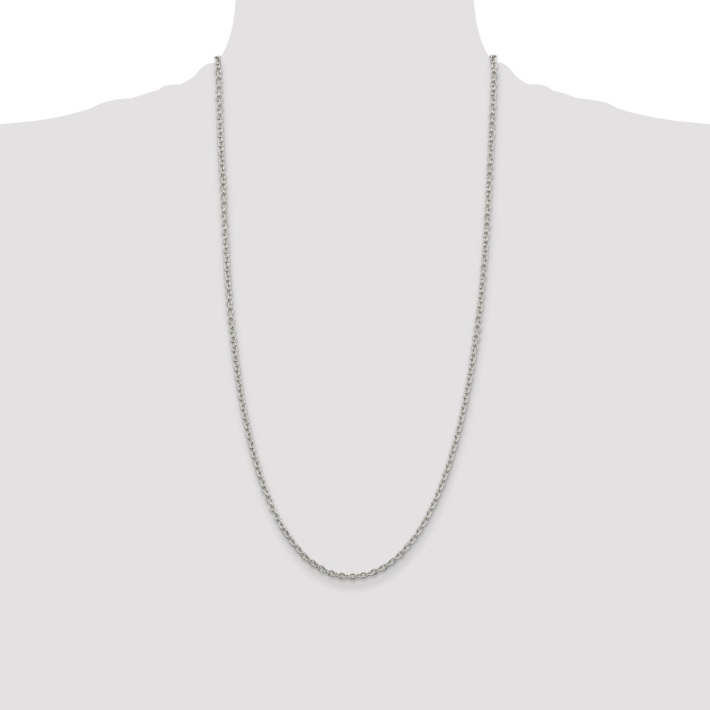 28 Inch Sterling Silver 2.75mm Cable Chain Necklace