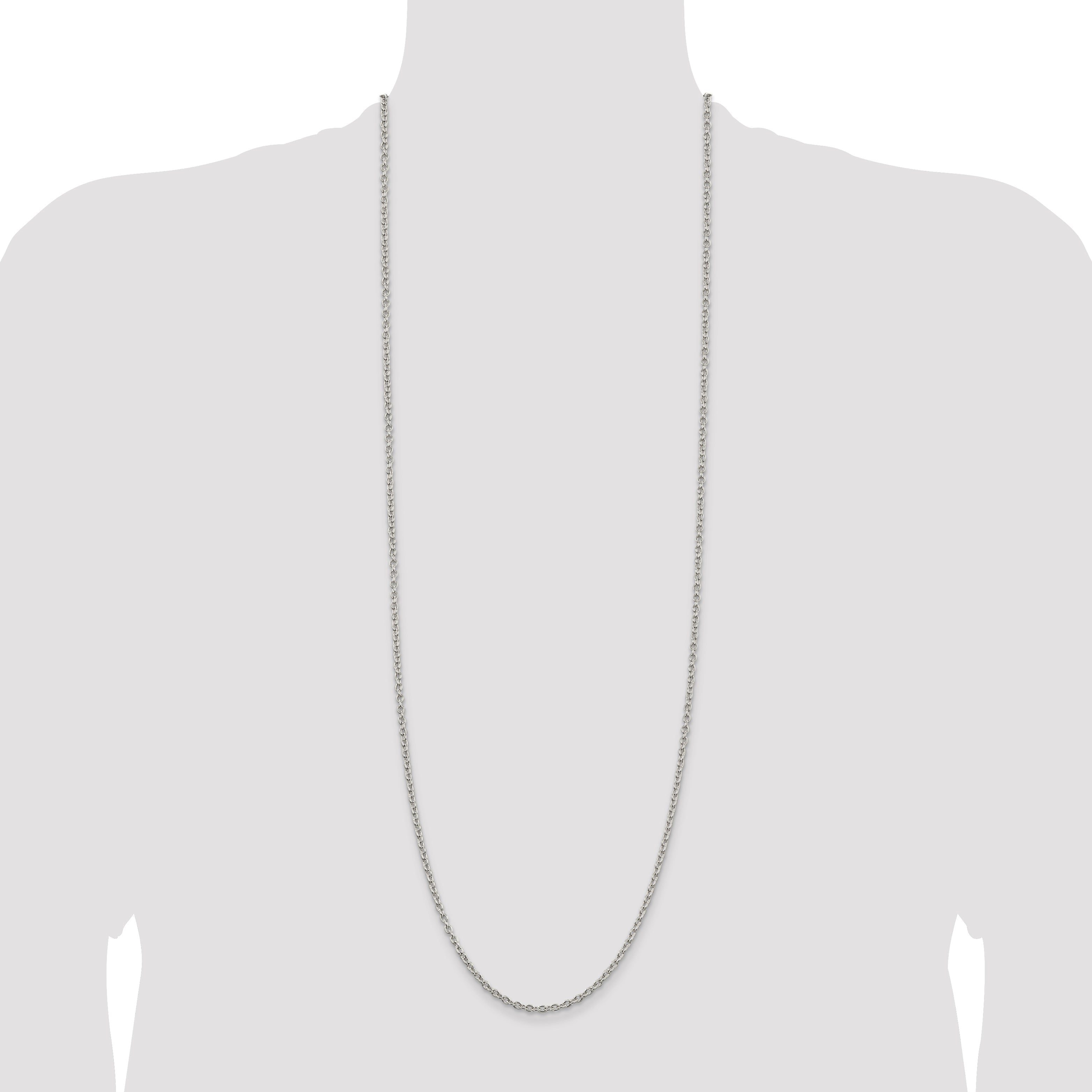 36 Inch Sterling Silver 2.75mm Cable Chain Necklace