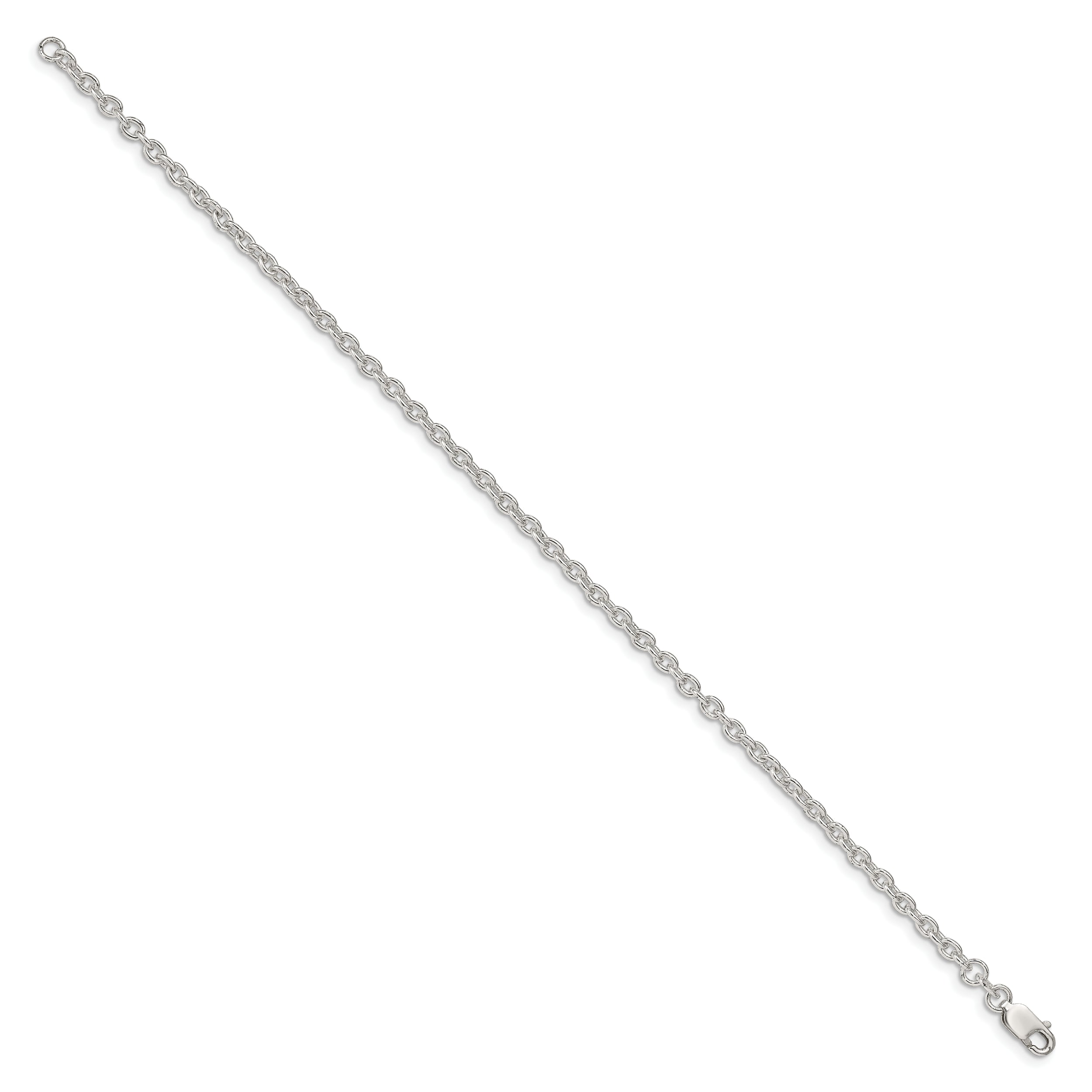 8 Inch Sterling Silver 2.75mm Cable Chain Bracelet