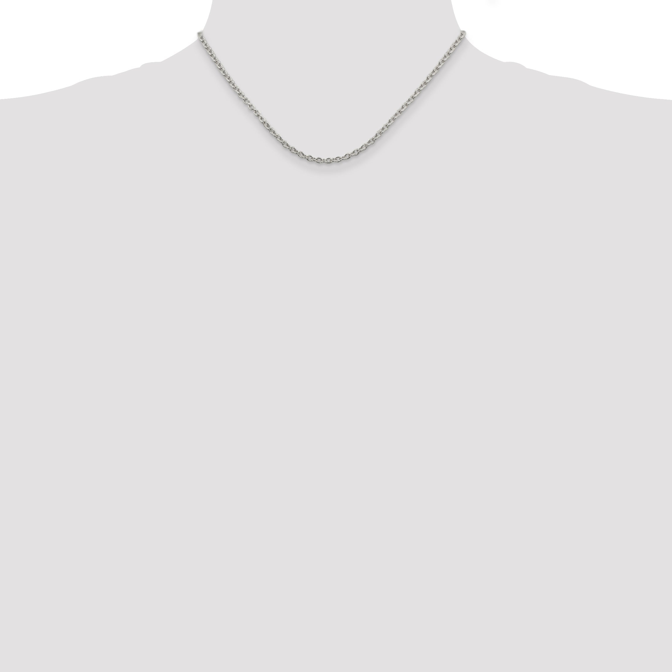 16 Inch Sterling Silver Rhodium-Plated 2.75mm Cable Chain Necklace