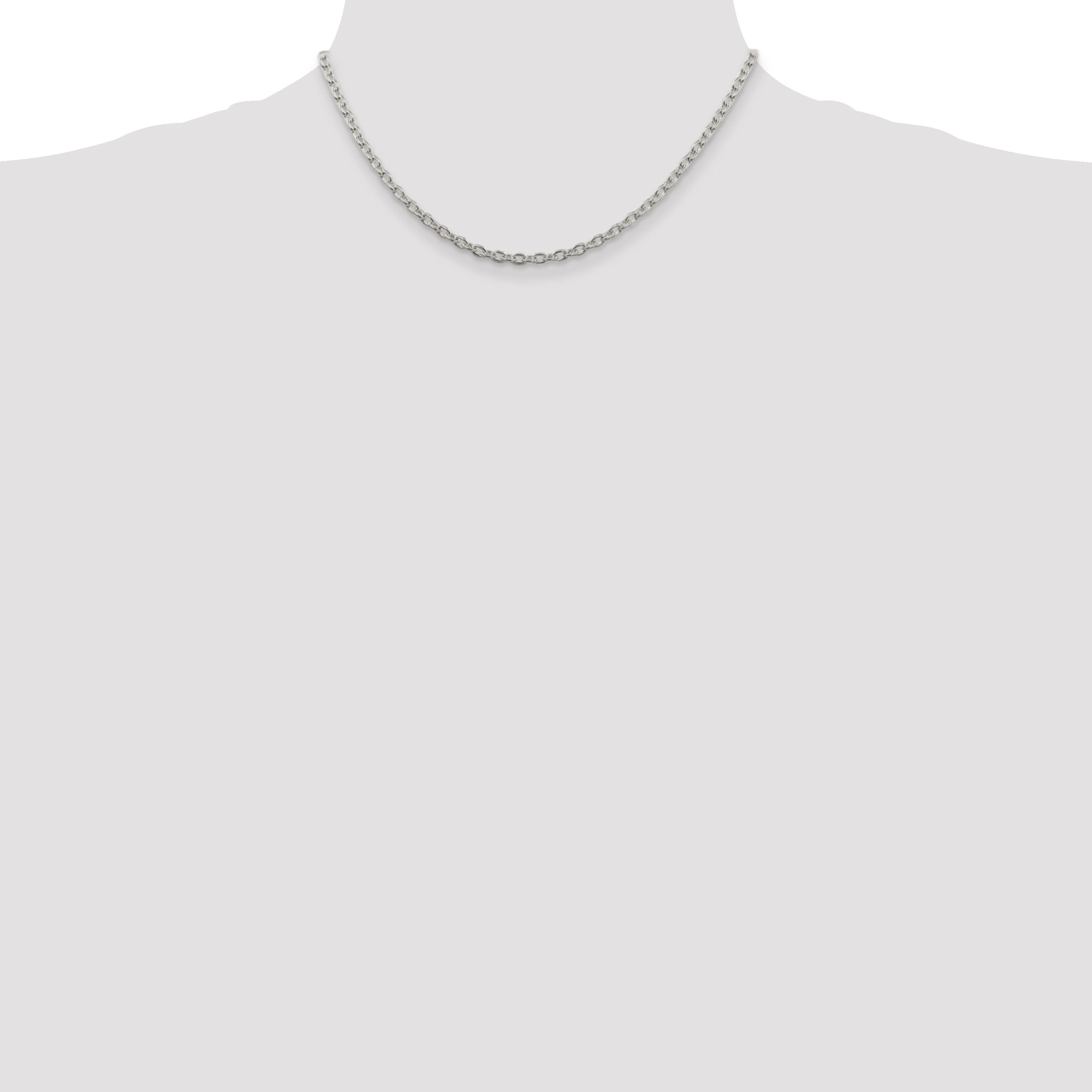 16 Inch Sterling Silver 3.5mm Cable Chain Necklace