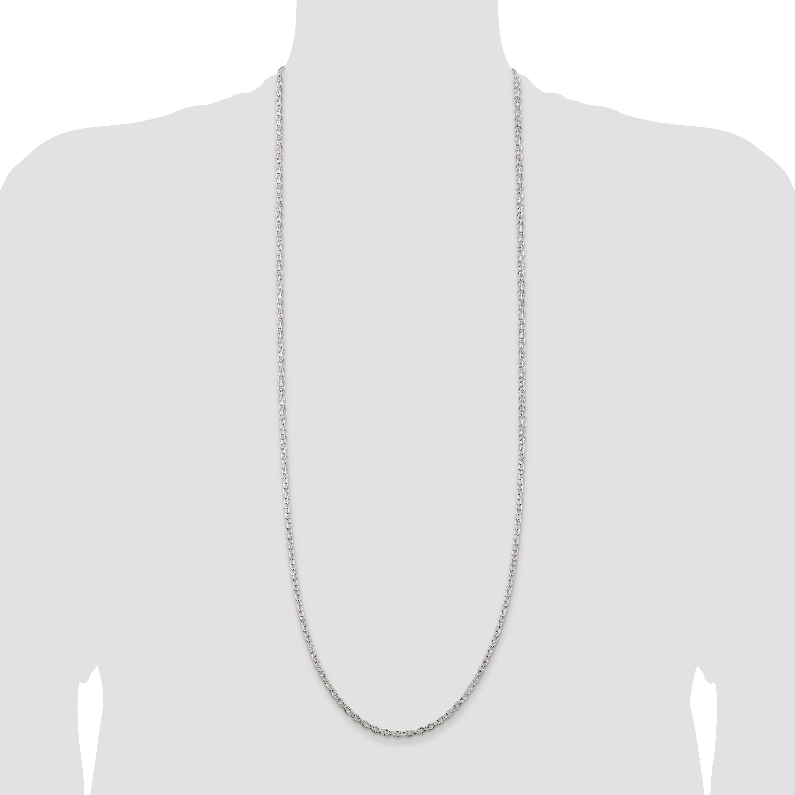 36 Inch Sterling Silver 3.5mm Cable Chain Necklace
