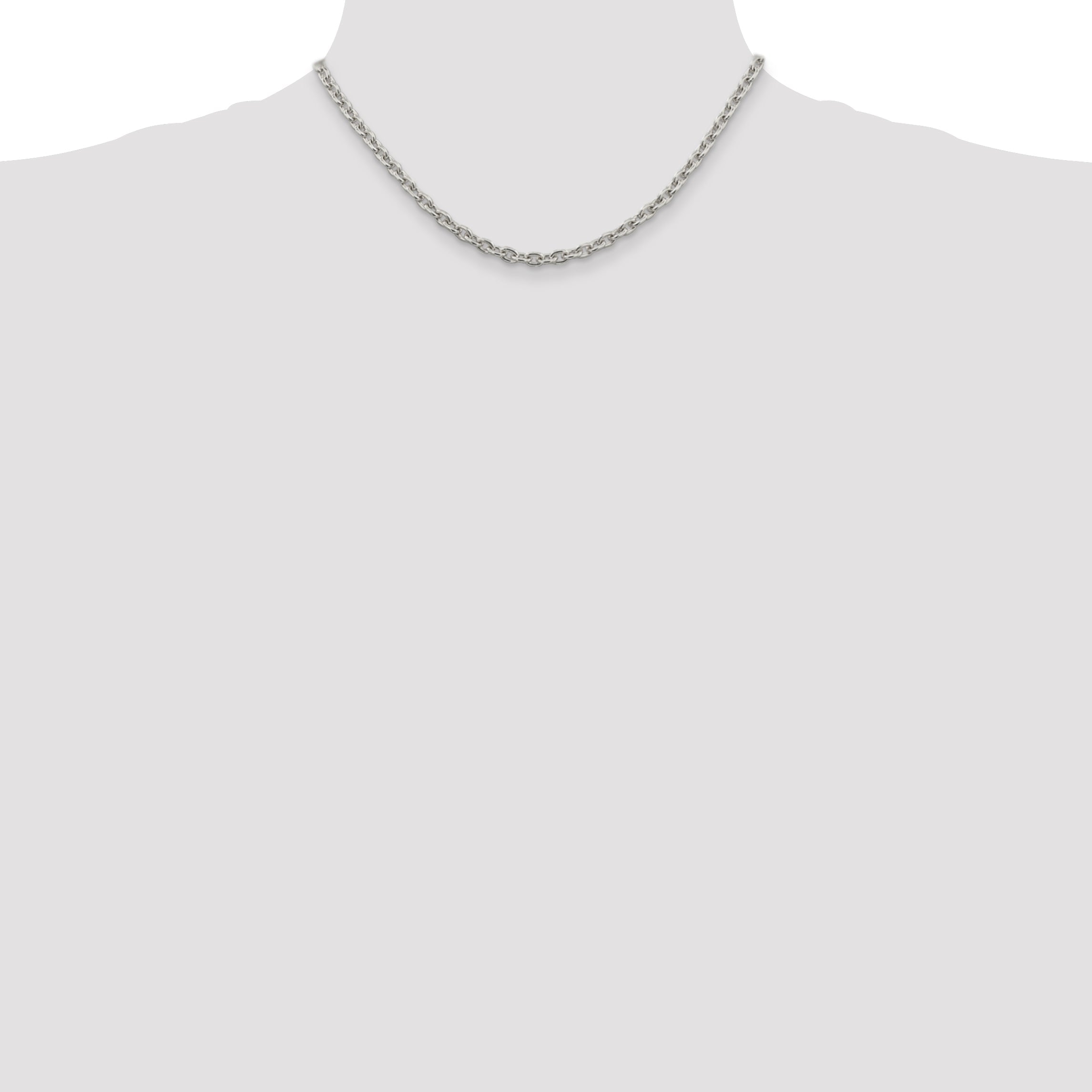 16 Inch Sterling Silver 4.5mm Cable Chain Necklace