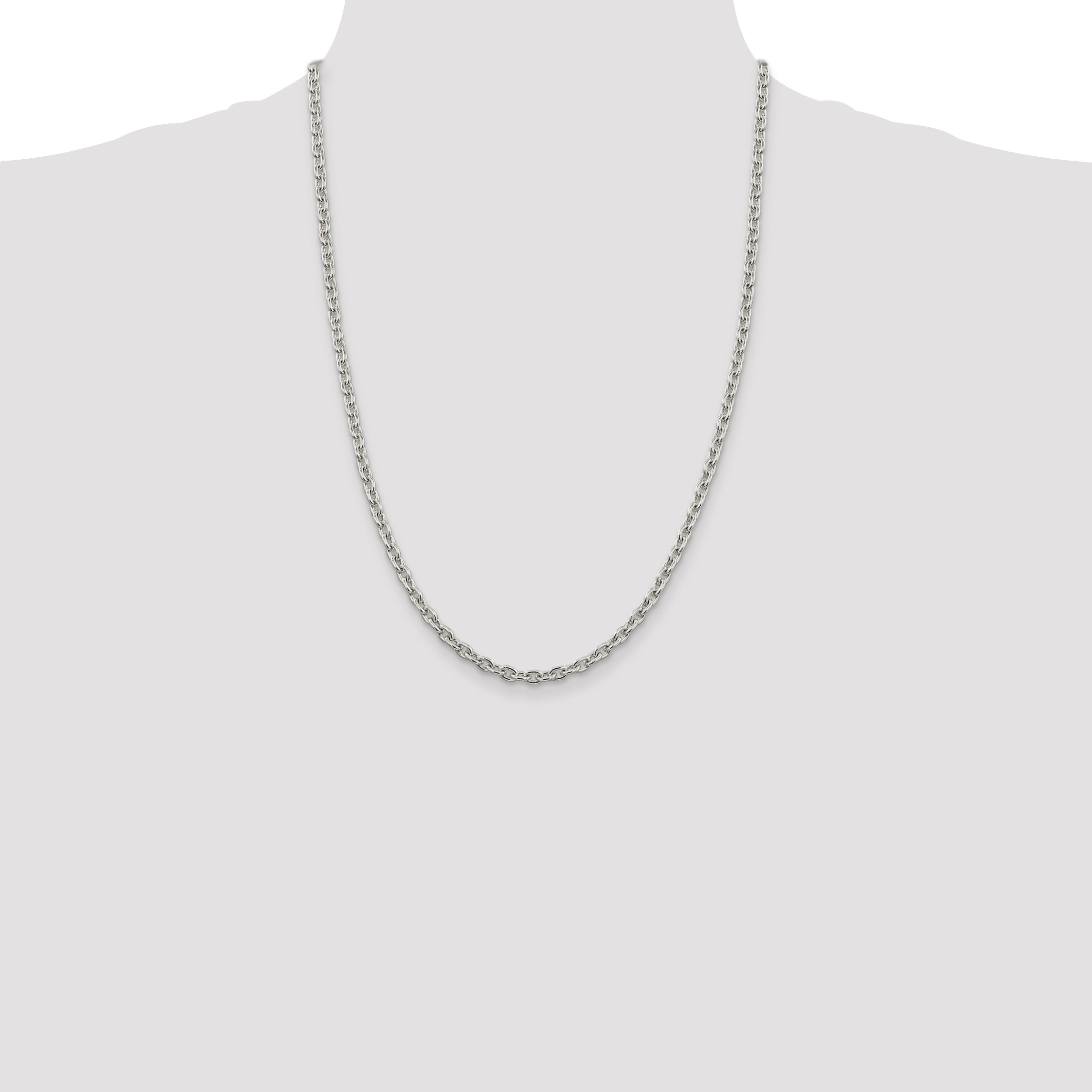 24 Inch Sterling Silver 4.5mm Cable Chain Necklace