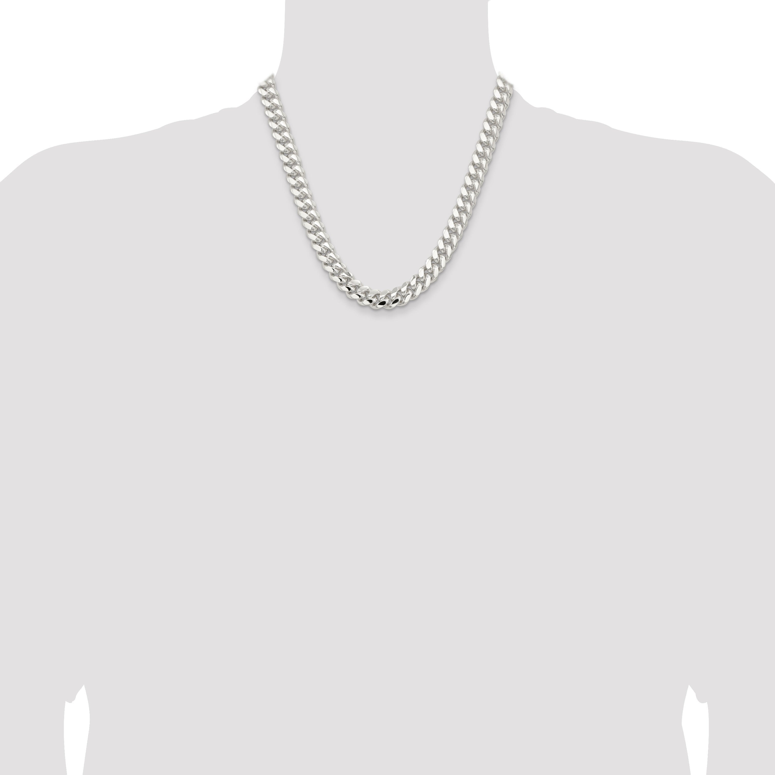 20 Inch Sterling Silver 10.7mm Polished Domed Curb Chain Necklace