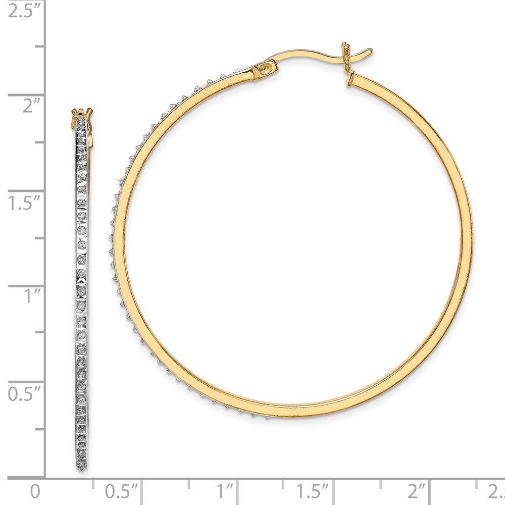 Sterling Silver Diamond Fascination Mystique 18K Gold-Plated Round Hoop Earrings