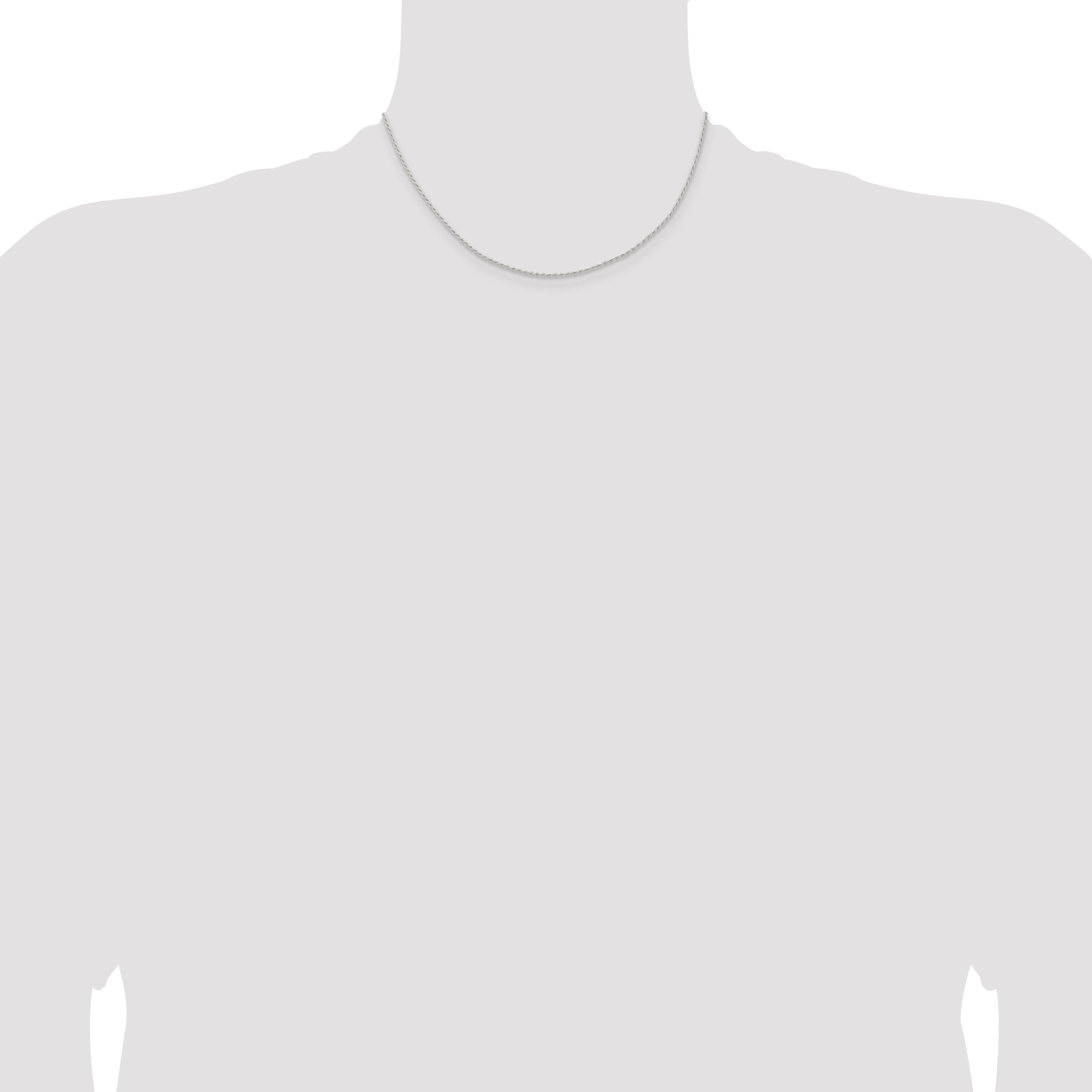 16 Inch Sterling Silver 1.3mm Solid Rope Chain Necklace