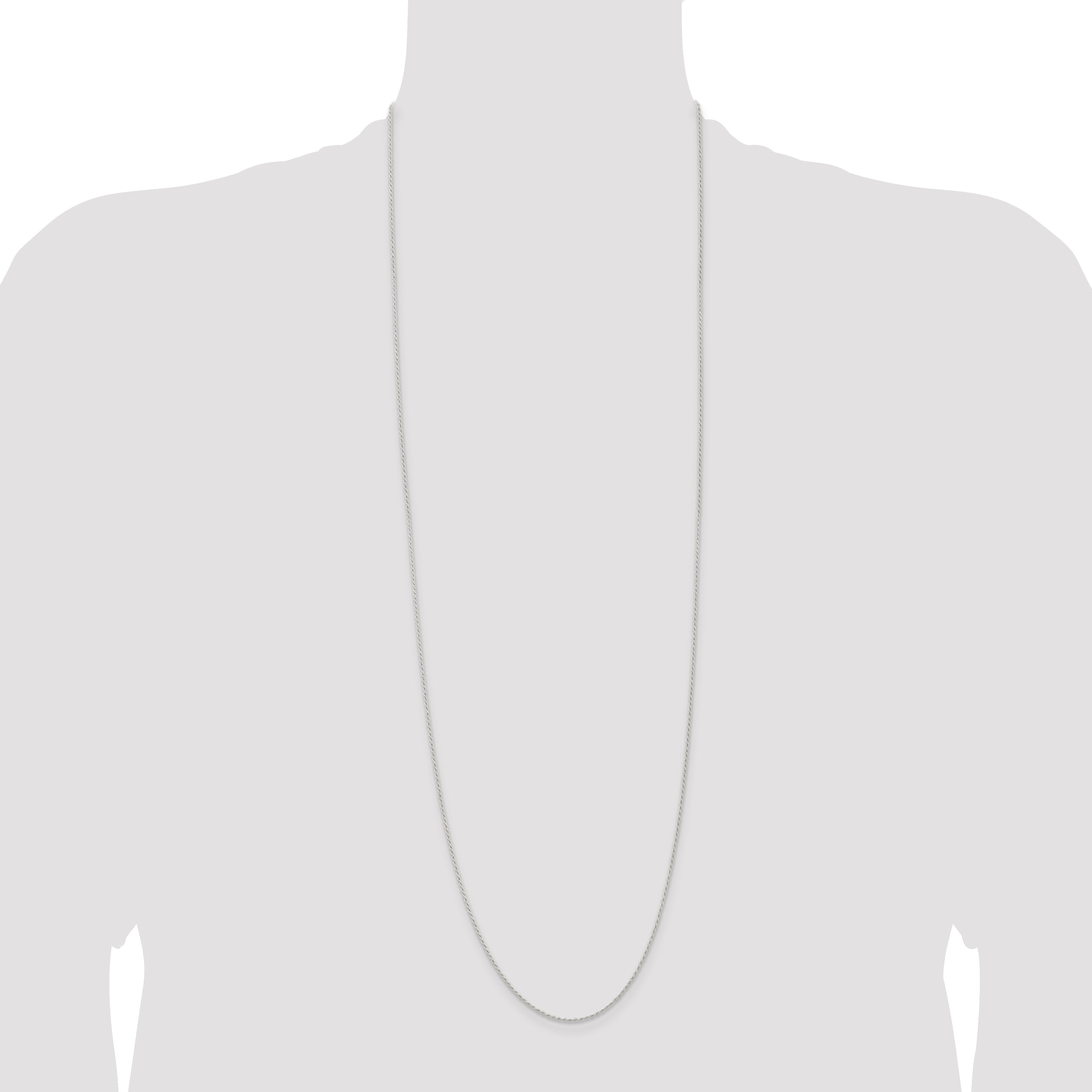 36 Inch Sterling Silver 1.3mm Solid Rope Chain Necklace