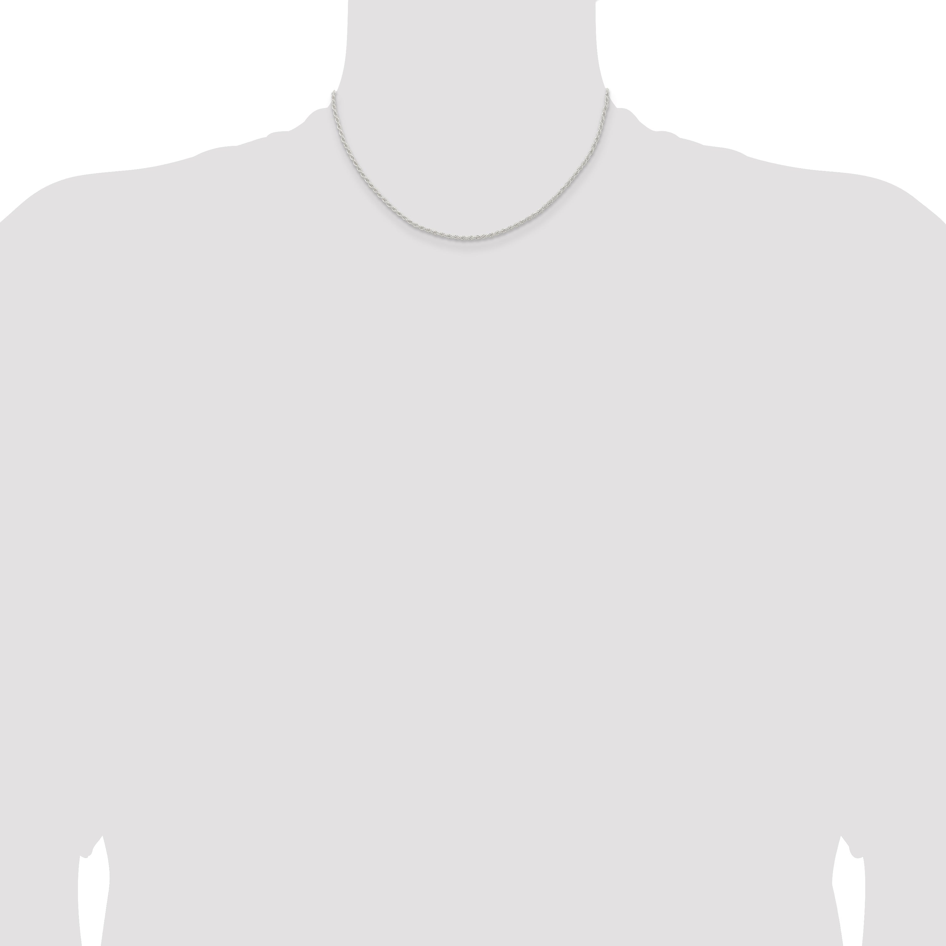 16 Inch Sterling Silver 1.8mm Solid Rope Chain Necklace