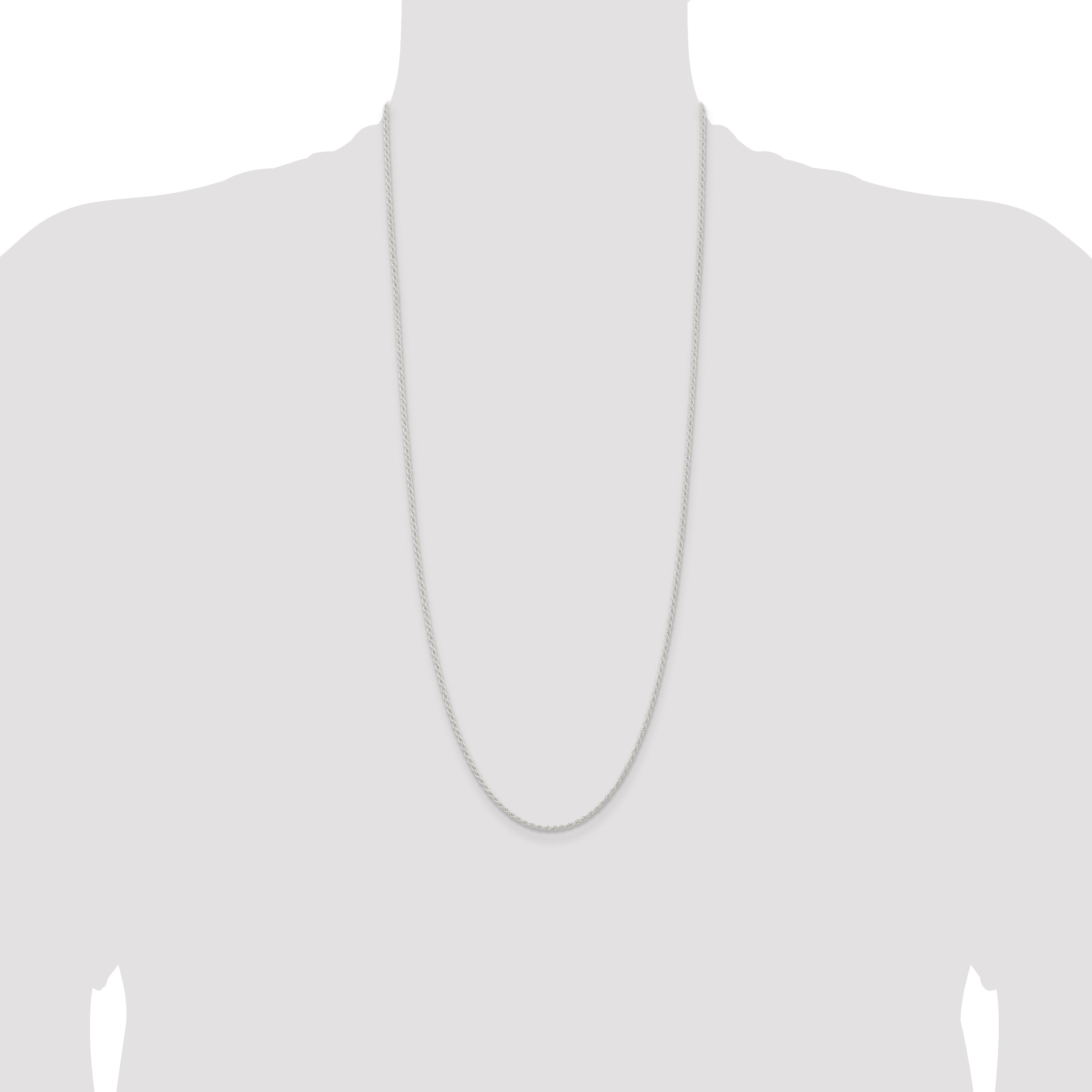 30 Inch Sterling Silver 1.8mm Solid Rope Chain Necklace