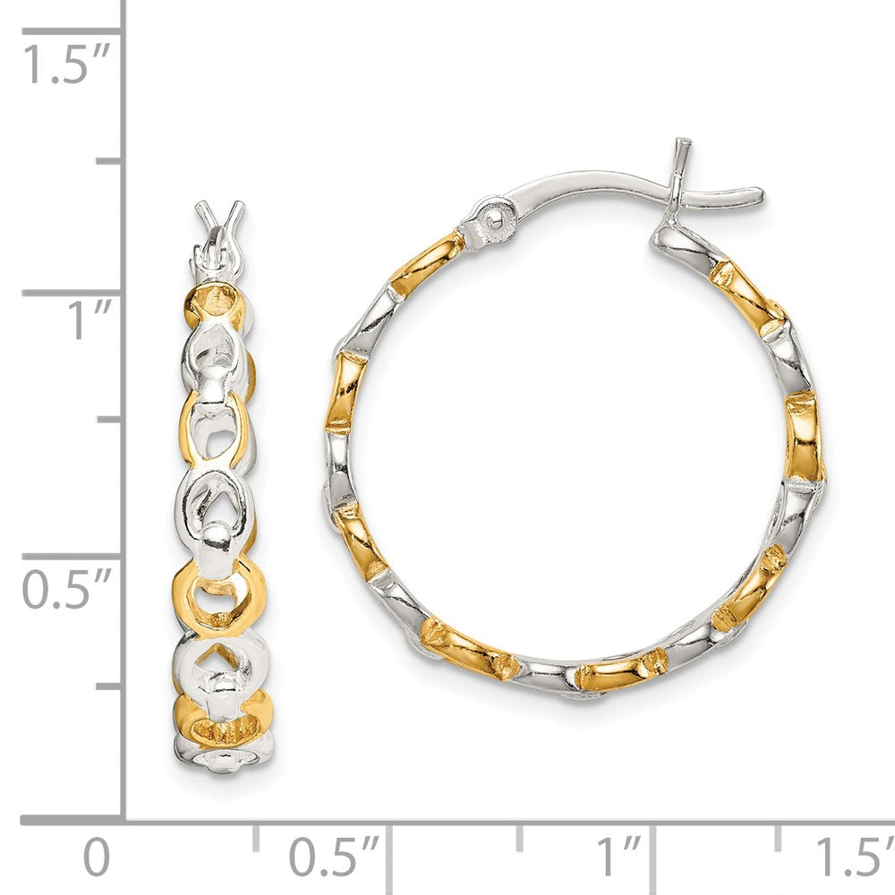 Sterling Silver Flash Gold-Plated Hoop Earrings