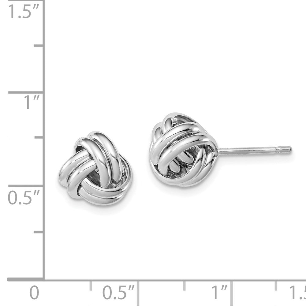 Sterling Silver Rhodium-Plated Double Knot Post Earrings