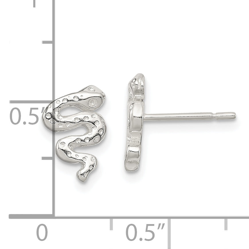 Sterling Silver Polished Snake Post Earrings