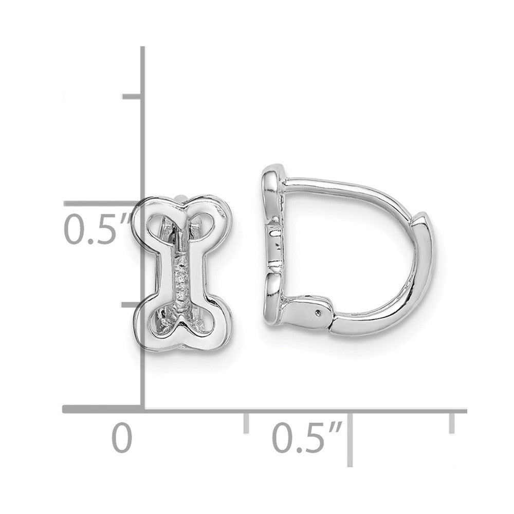 Sterling Silver Rhodium-Plated Bone Hinged Hoop Earrings
