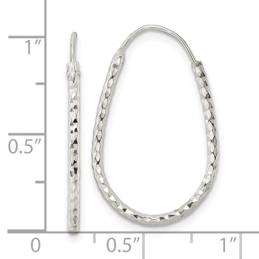 Sterling Silver Polished D/C Endless Hoop Earrings