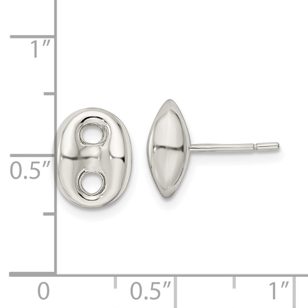 Sterling Silver Polished Oval Post Earrings