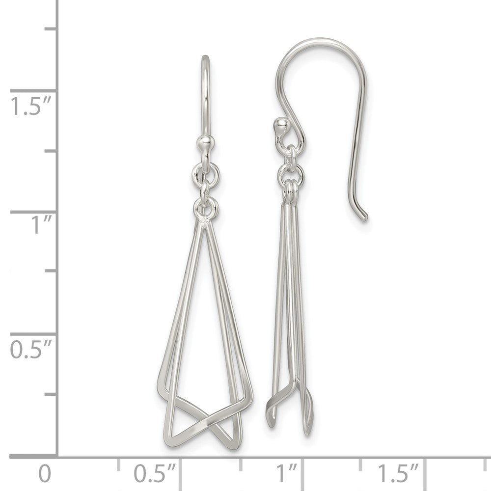 Sterling Silver Polished Fancy Triangle Dangle Earrings