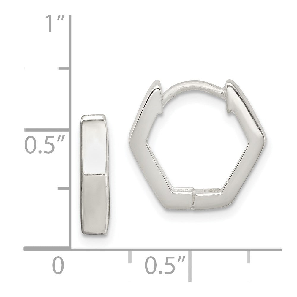 Sterling Silver Striped Hinged Hoop Earrings