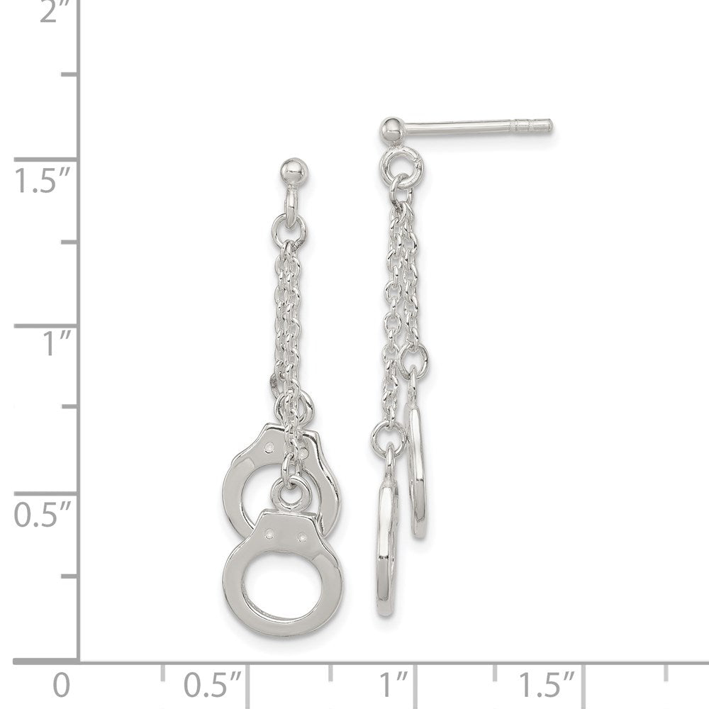 Sterling Silver Hand Cuff Dangle Post Earrings