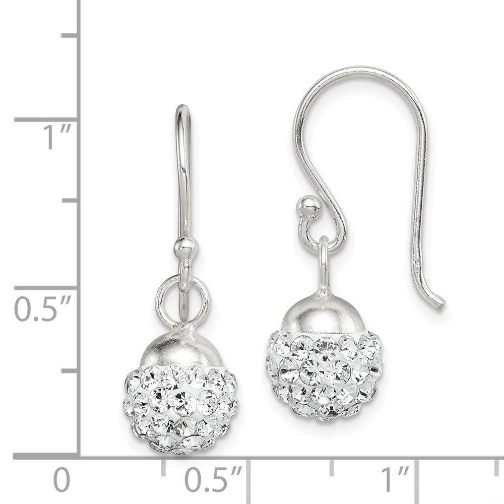 Sterling Silver Dangle With Stellux Crystal Earrings
