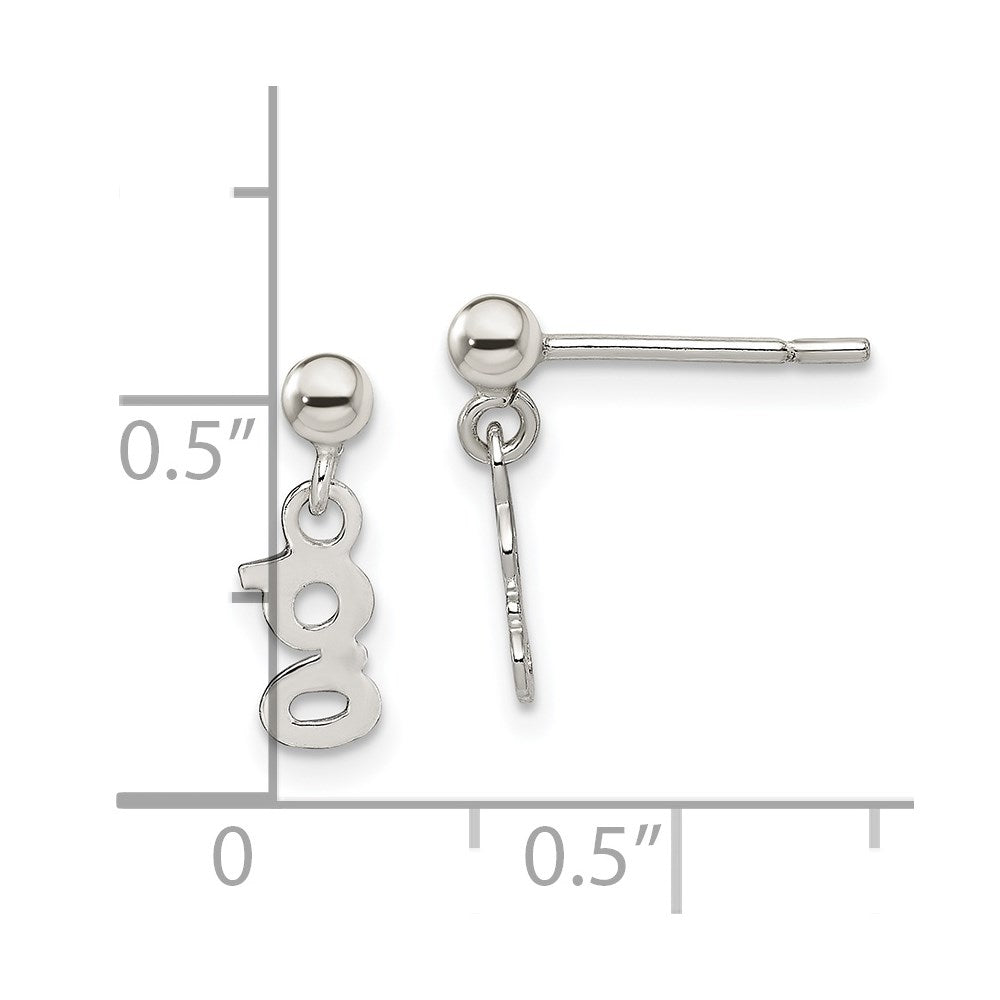 Sterling Silver Polished G Dangle Post Earrings
