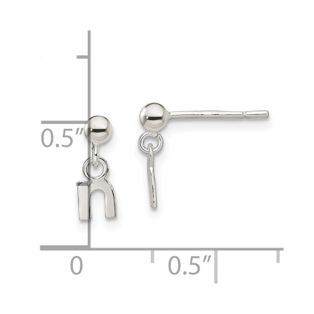 Sterling Silver Polished N Dangle Post Earrings