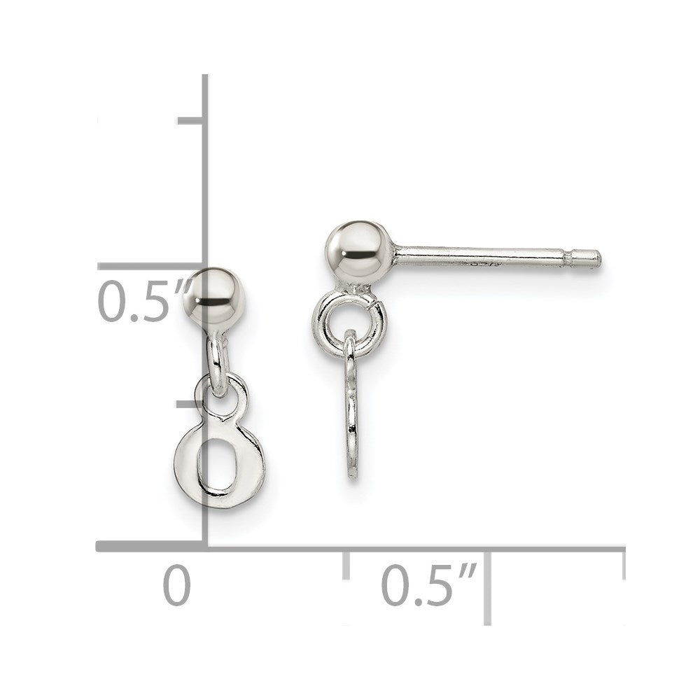 Sterling Silver Polished O Dangle Post Earrings