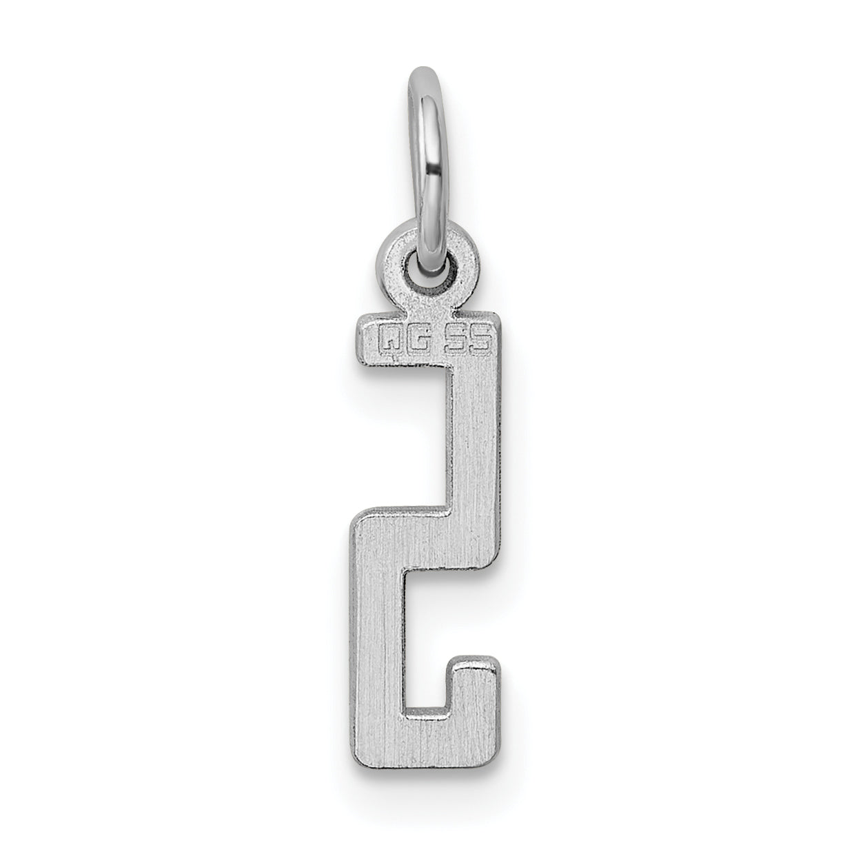Sterling Silver Silver/Rhodium-Plated Elongated Polished Number 5 Charm