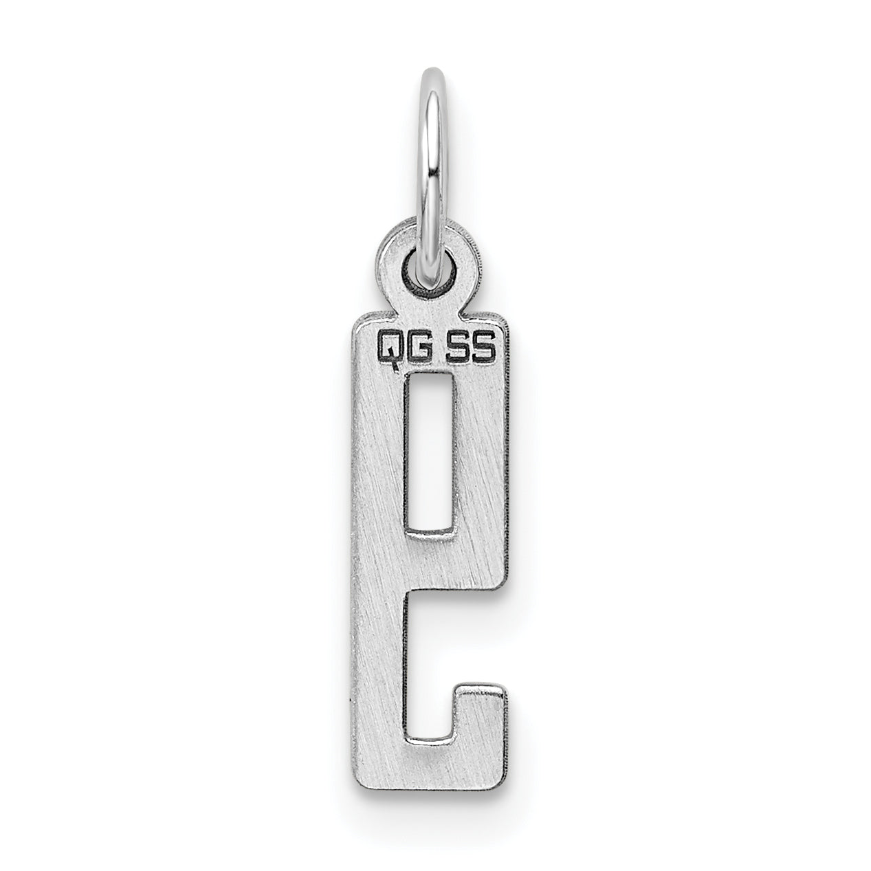 Sterling Silver Silver/Rhodium-Plated Elongated Polished Number 9 Charm