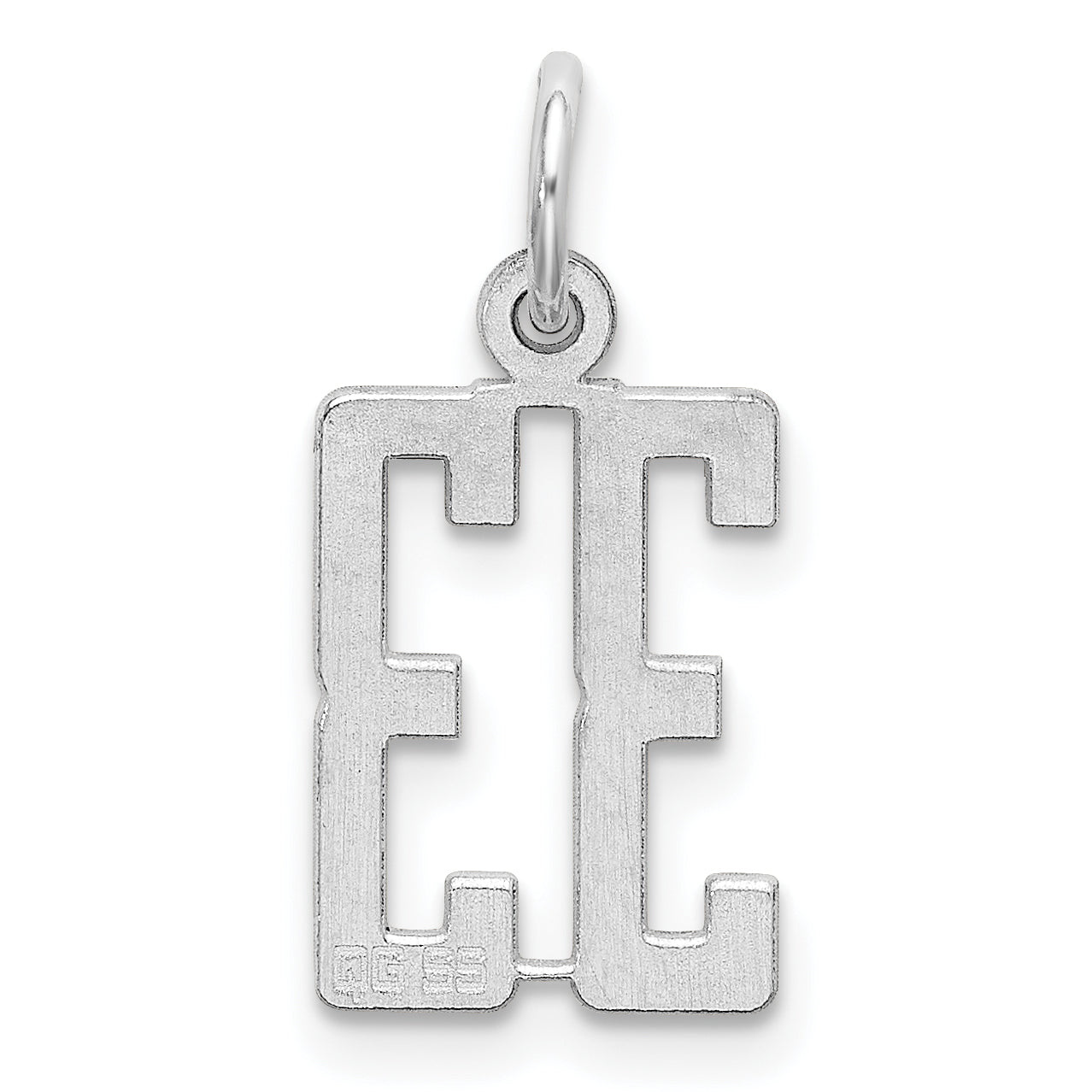 Sterling Silver Silver/Rhodium-Plated Elongated Number 33 Charm